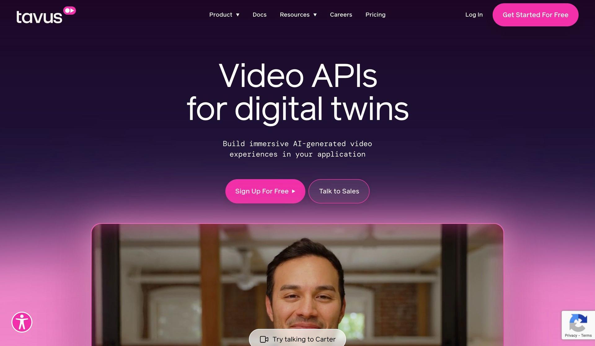 Tavus-saas website examples