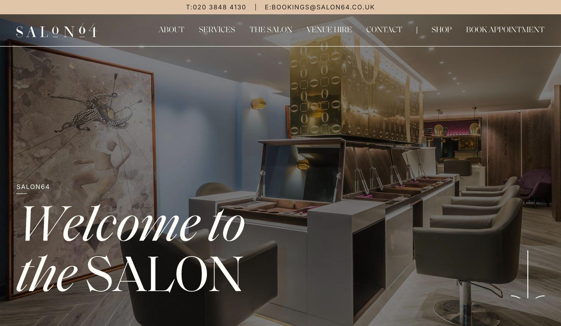 Salon 64-beauty salon websites