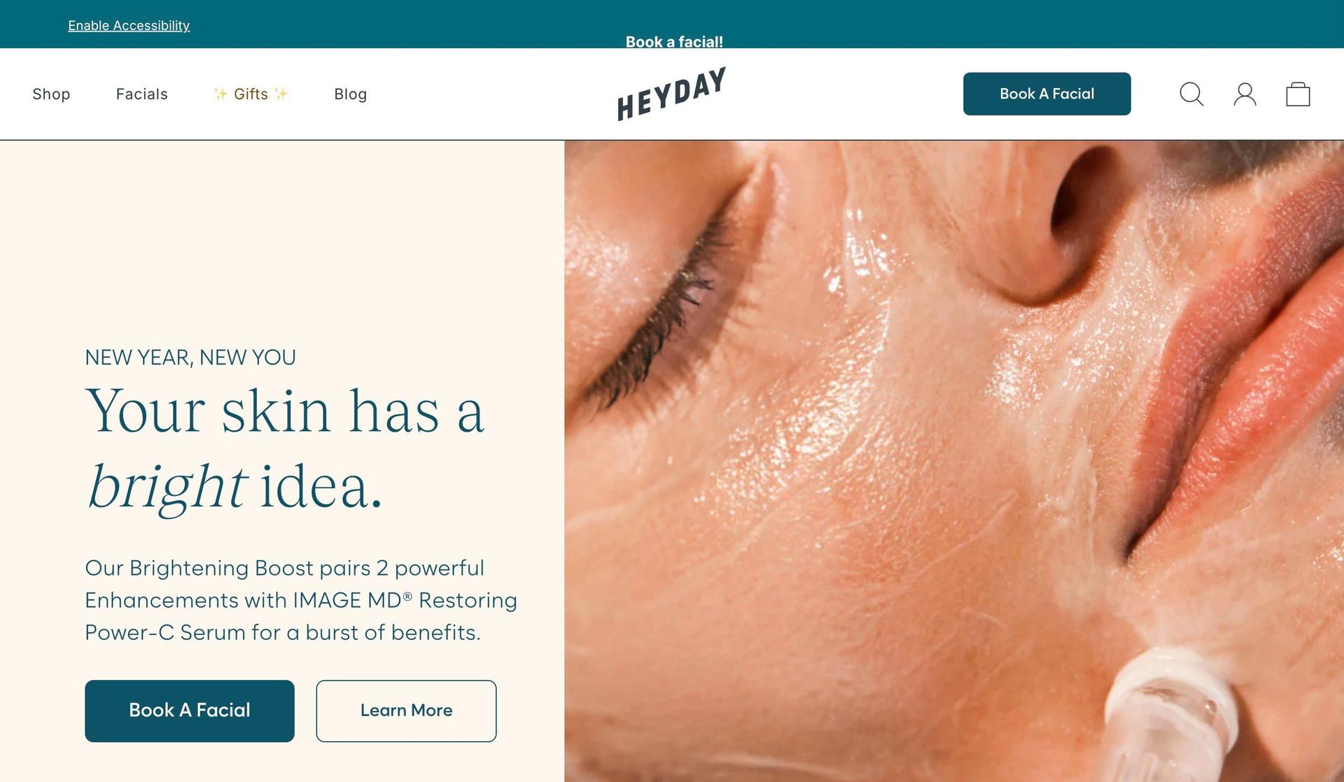 Heyday Skincare-beauty salon websites