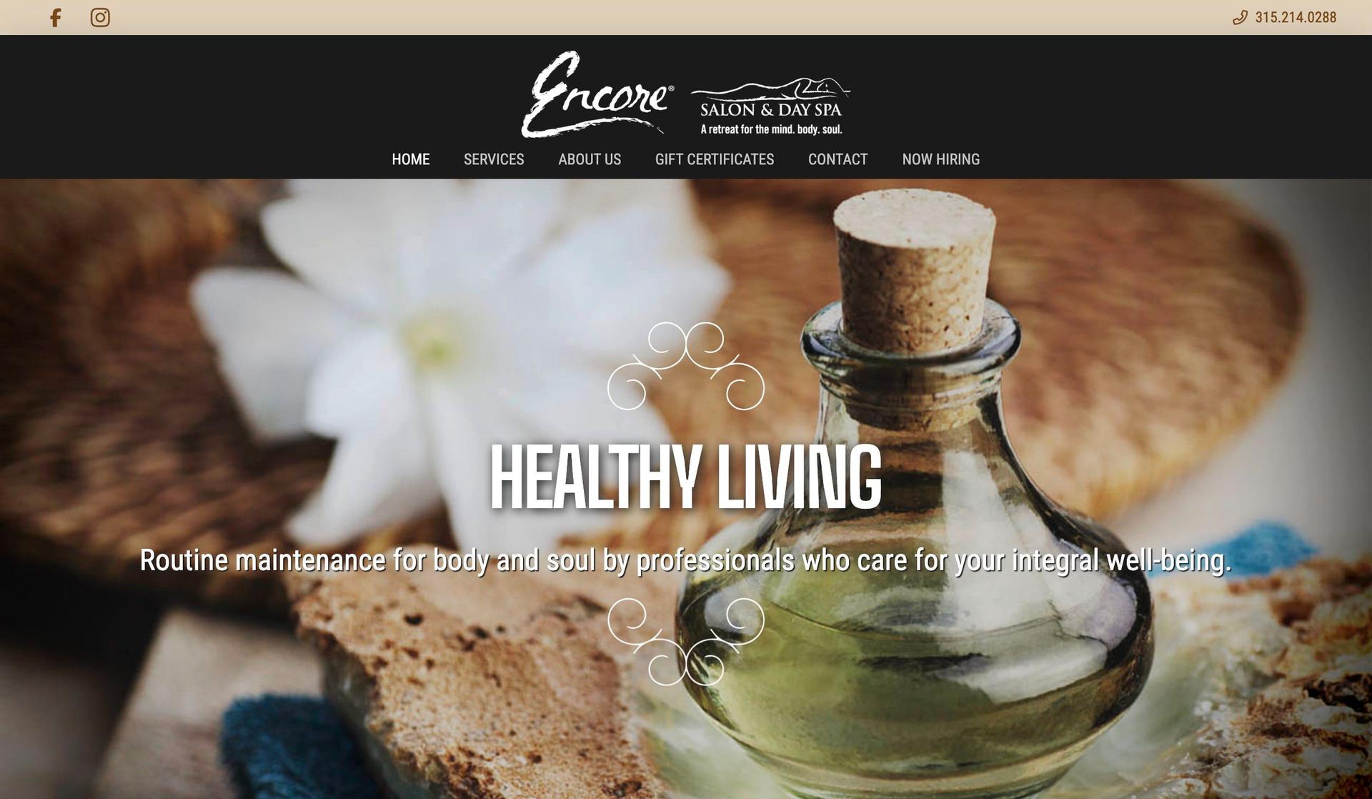 Encore Day Spa-beauty salon websites