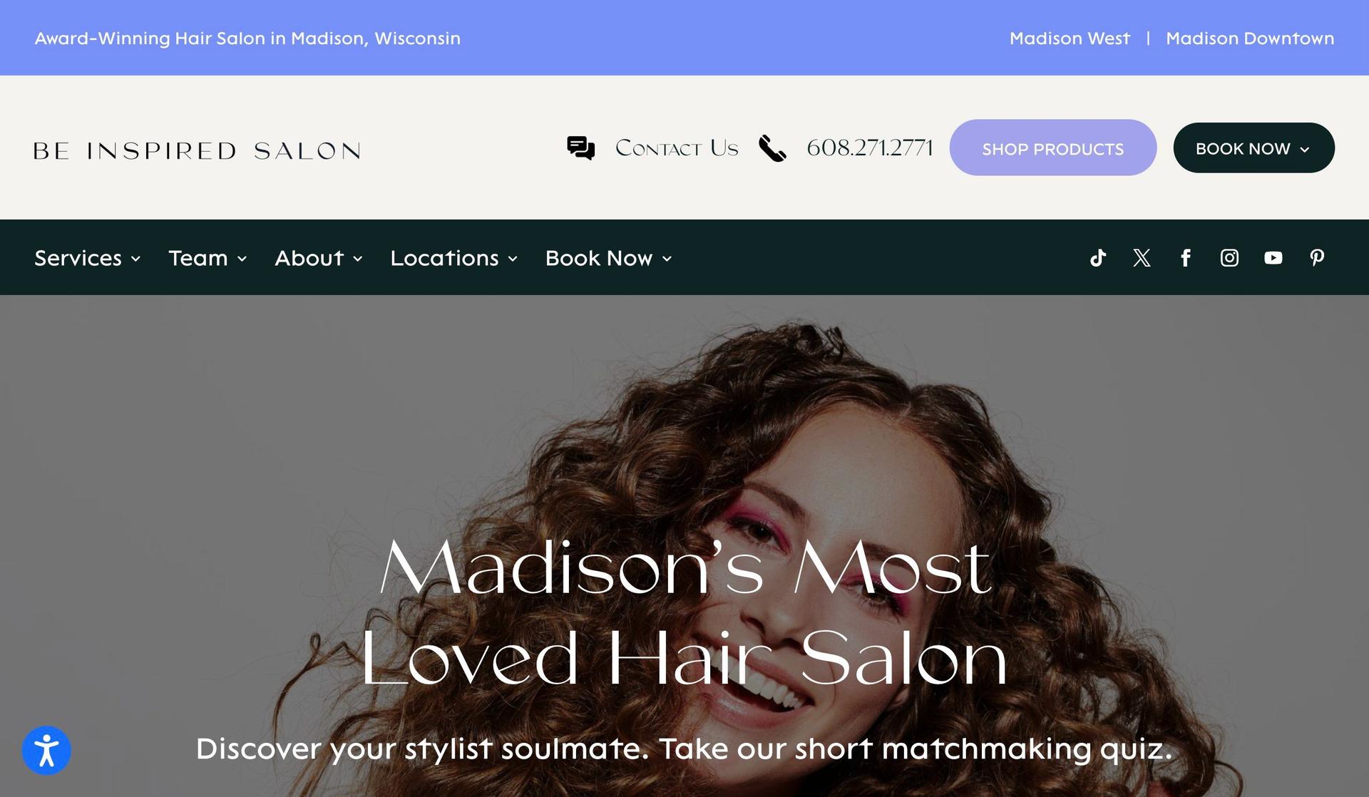 Be Inspired Salon-beauty salon websites