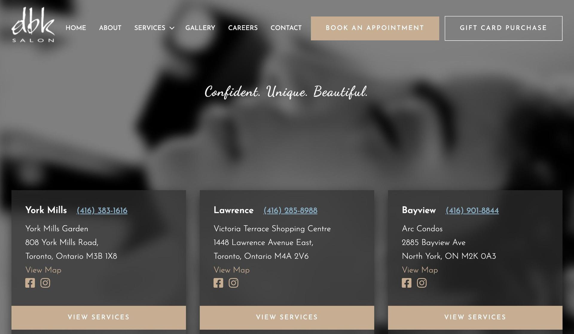 DBK Salon-beauty salon websites
