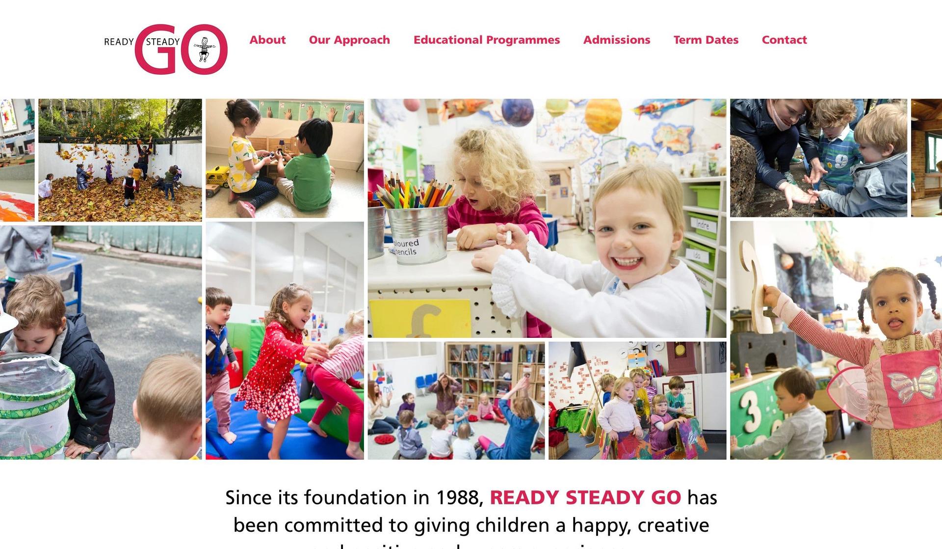 Ready Steady Go-school website designs