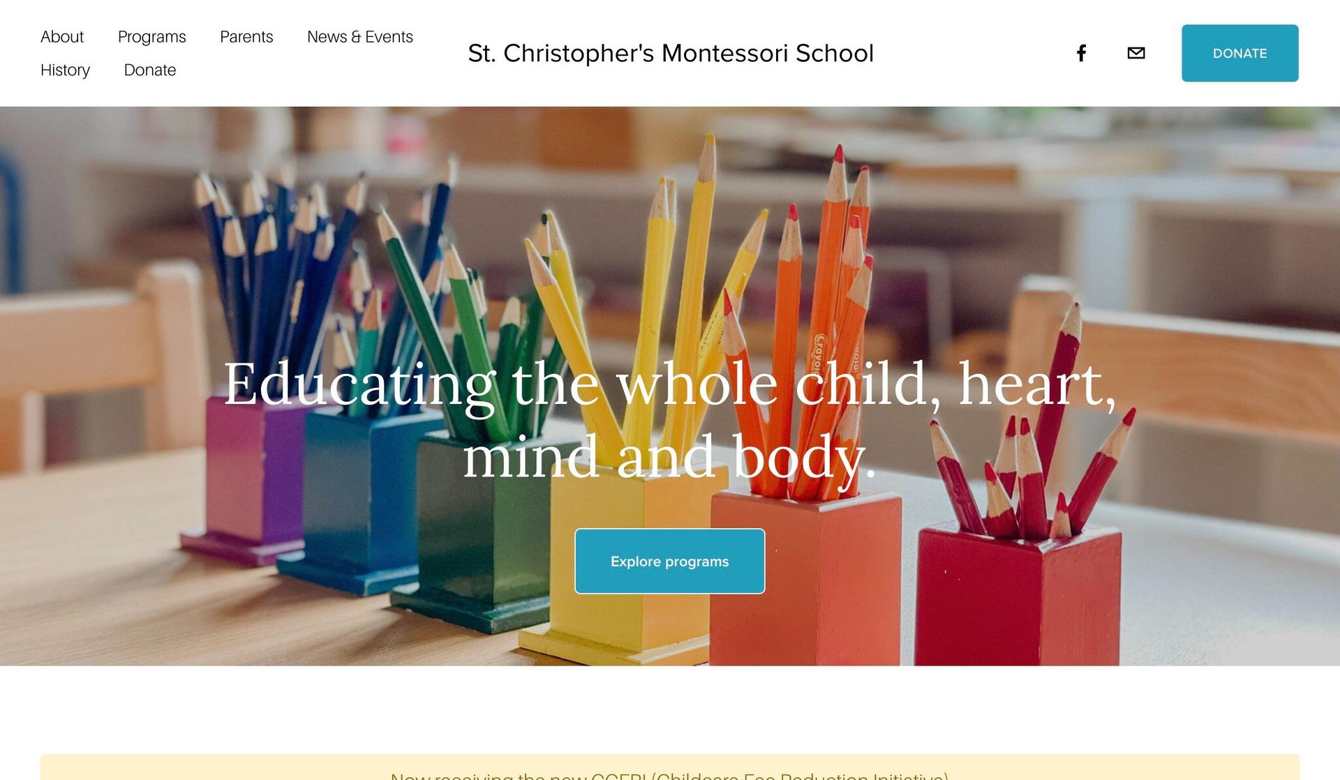 St. Catherine's Montessori-school website designs