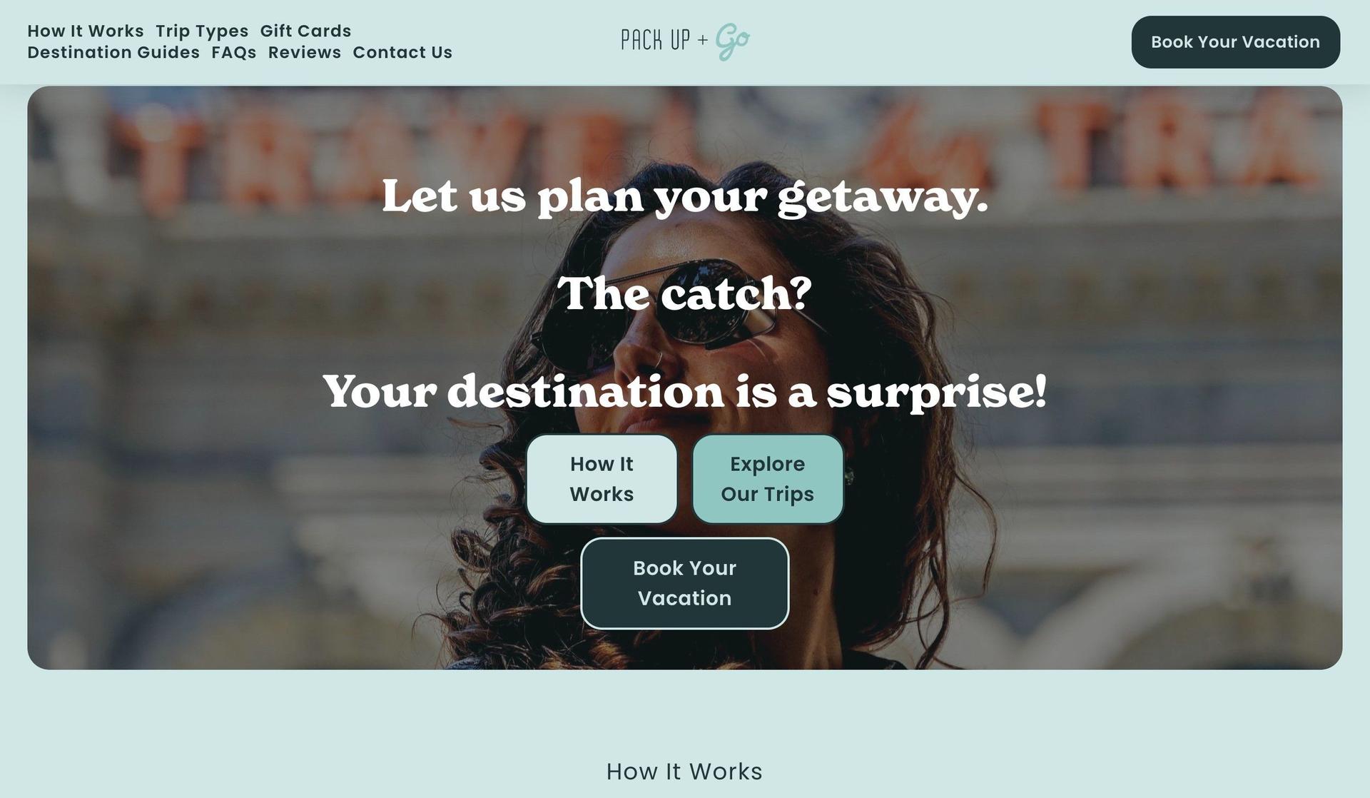 Pack Up + Go-professional services website design