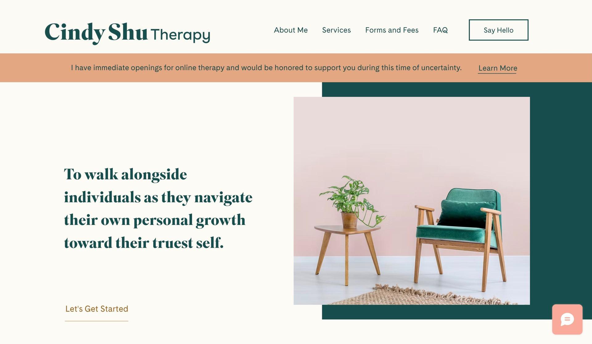 Cindy Shu Therapy-professional services website design