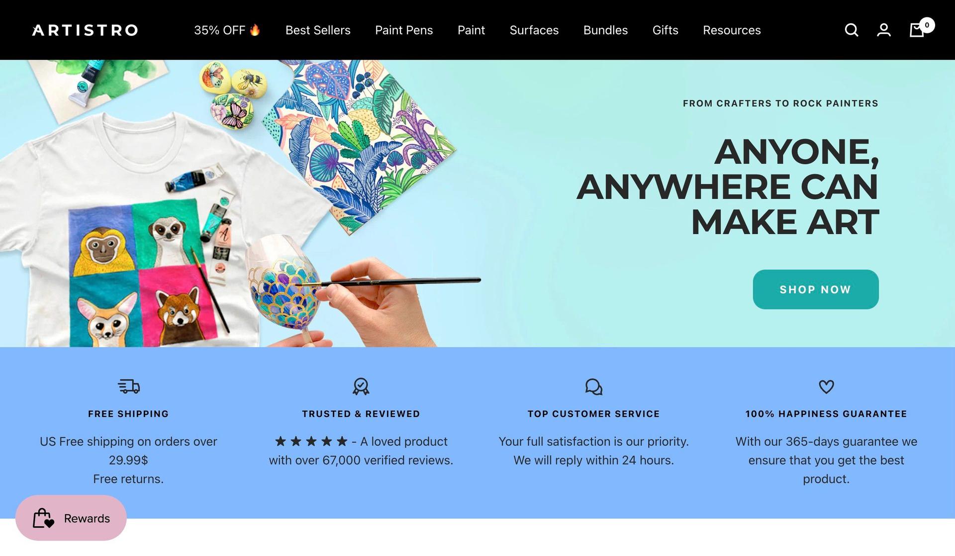 Artistro-shopify art stores