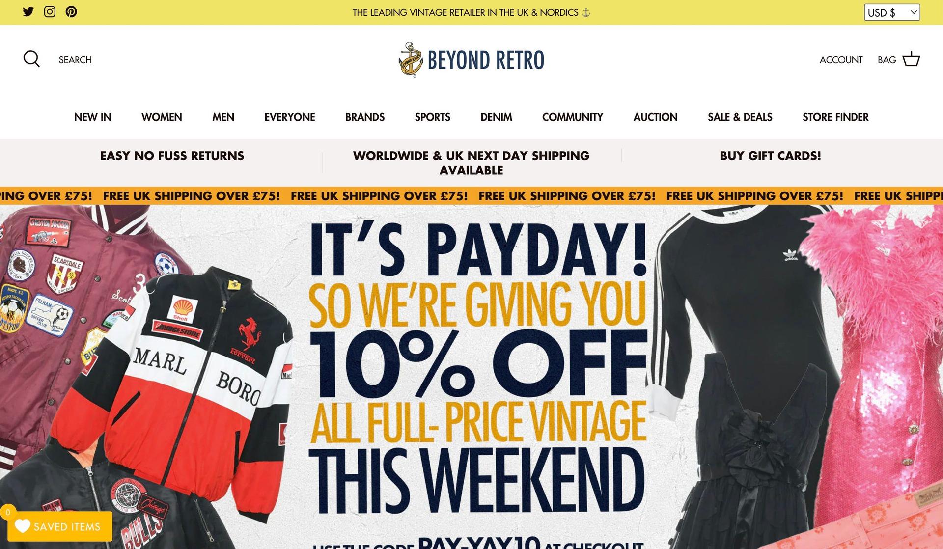 Beyond Retro-shopify clothing stores