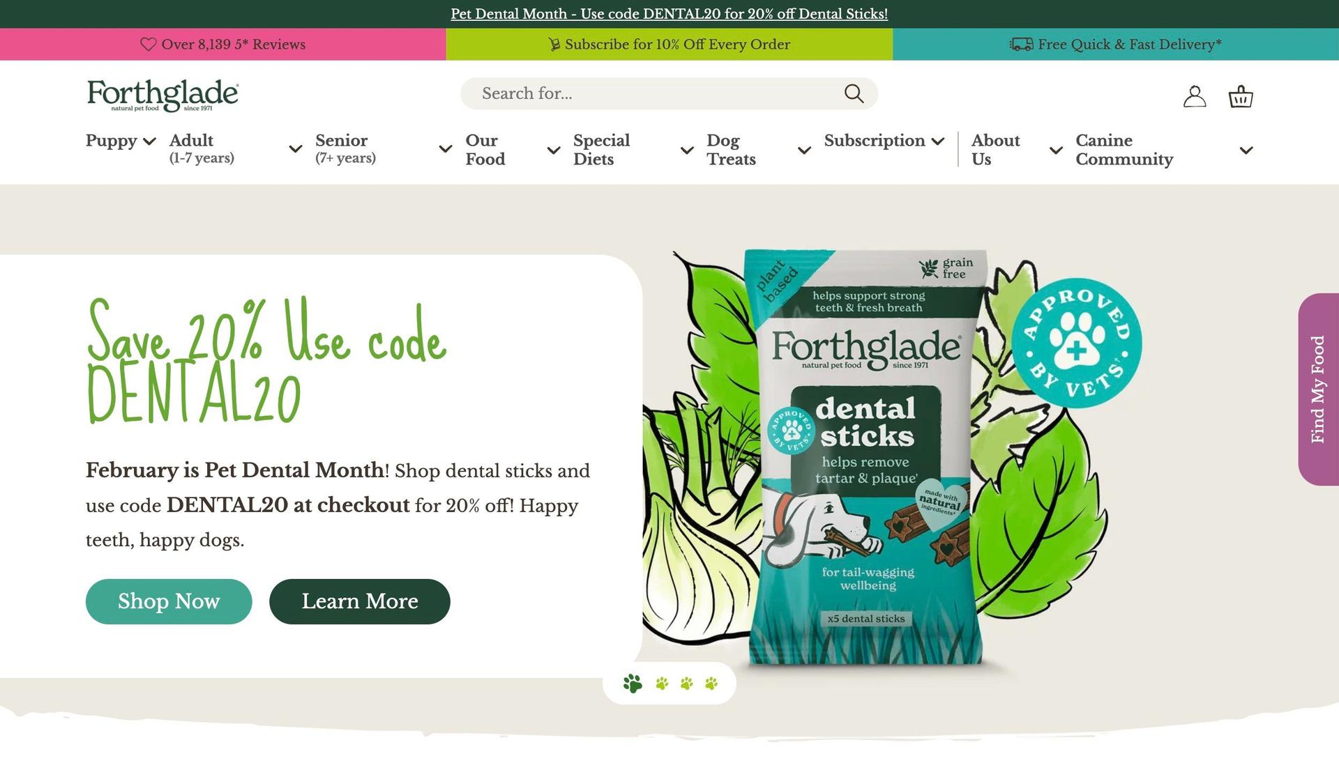 Forthglade-pet shop ecommerce websites