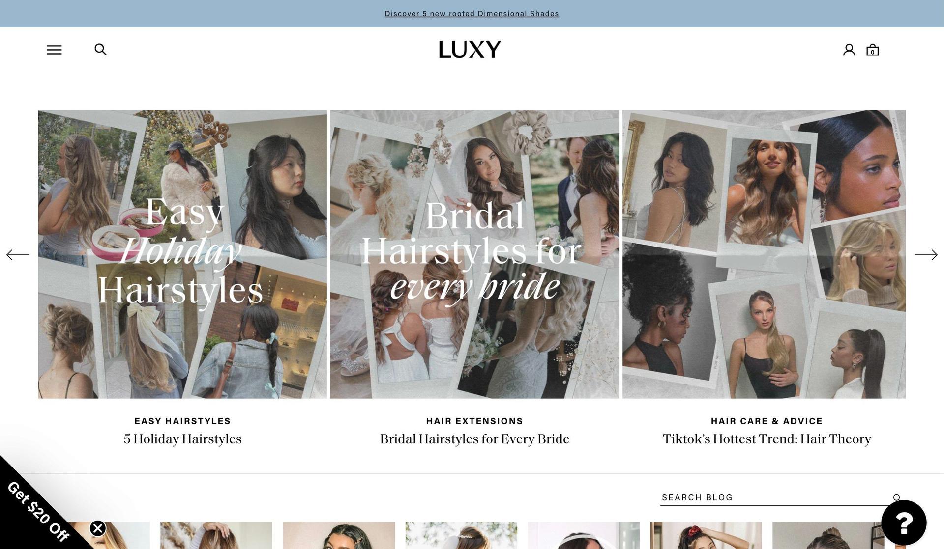 Luxy Hair-shopify blog examples