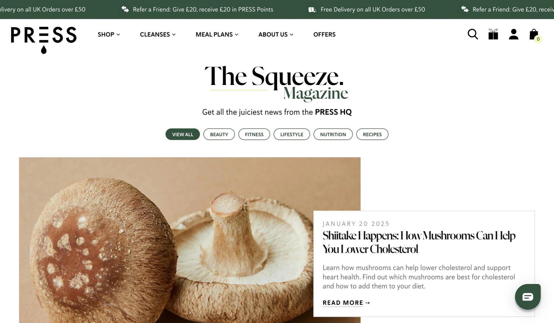 Press London-shopify blog examples