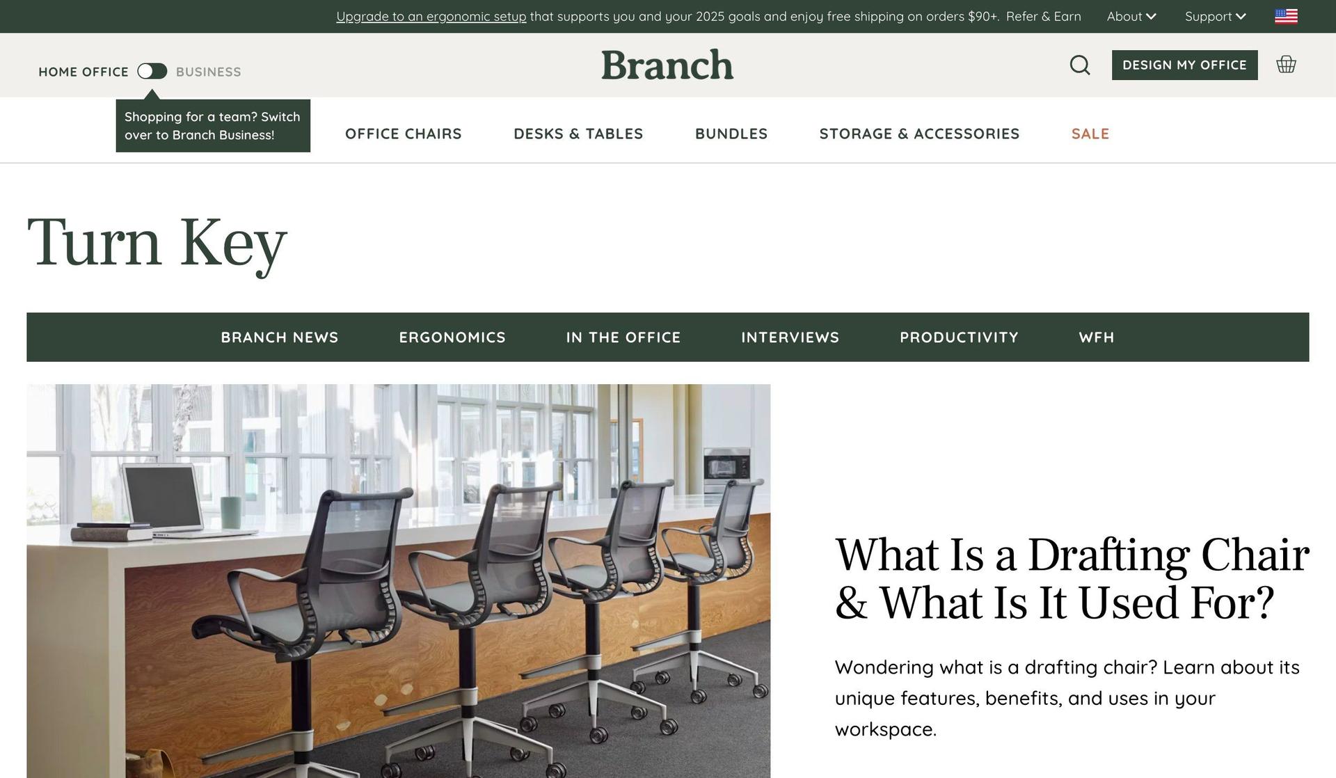 Branch Furniture-shopify blog examples