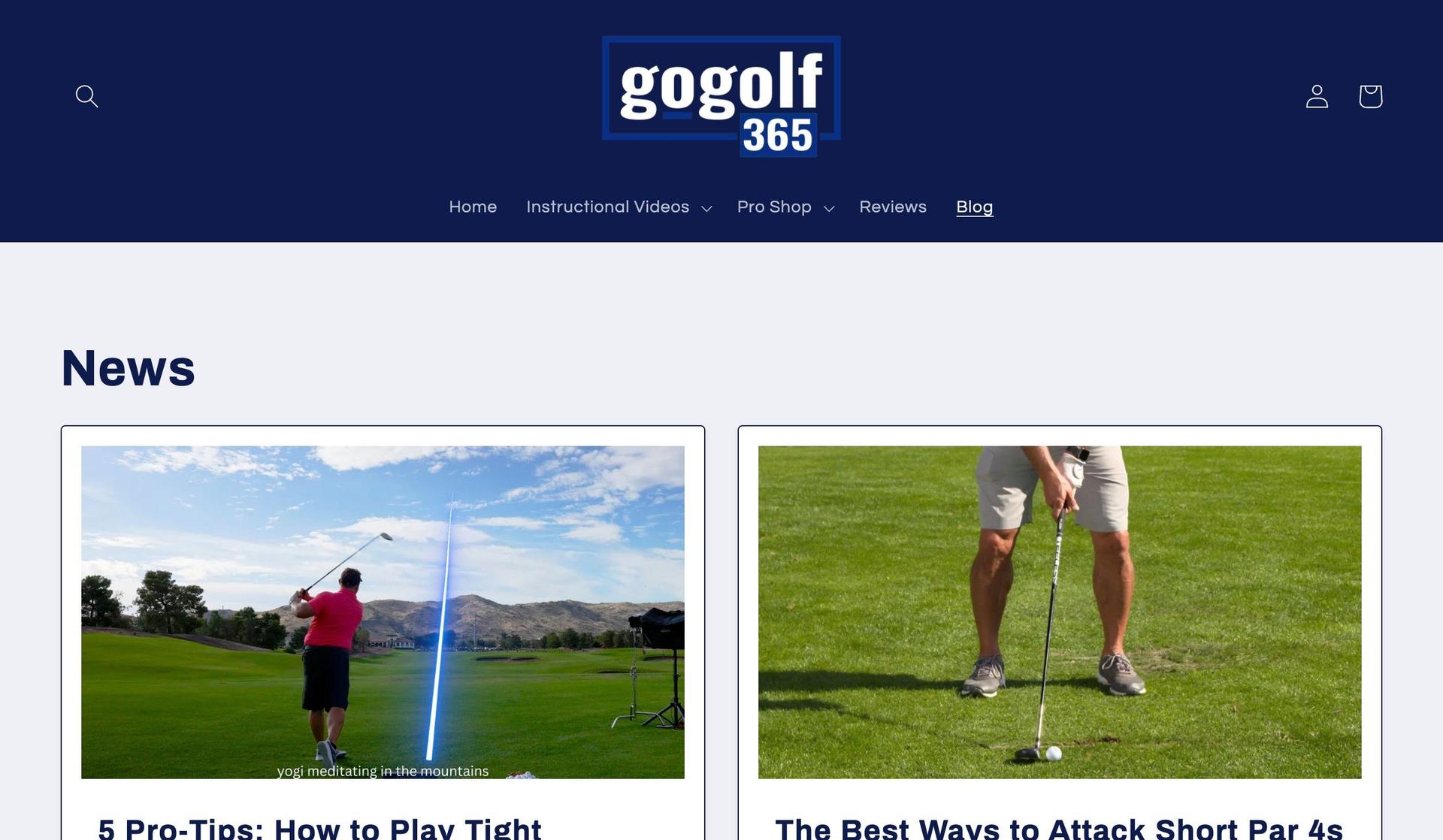 Go Golf 365-shopify blog examples