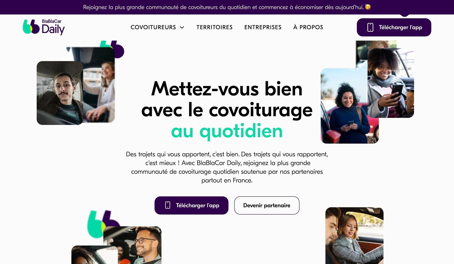 Blablacar Daily-saas website examples