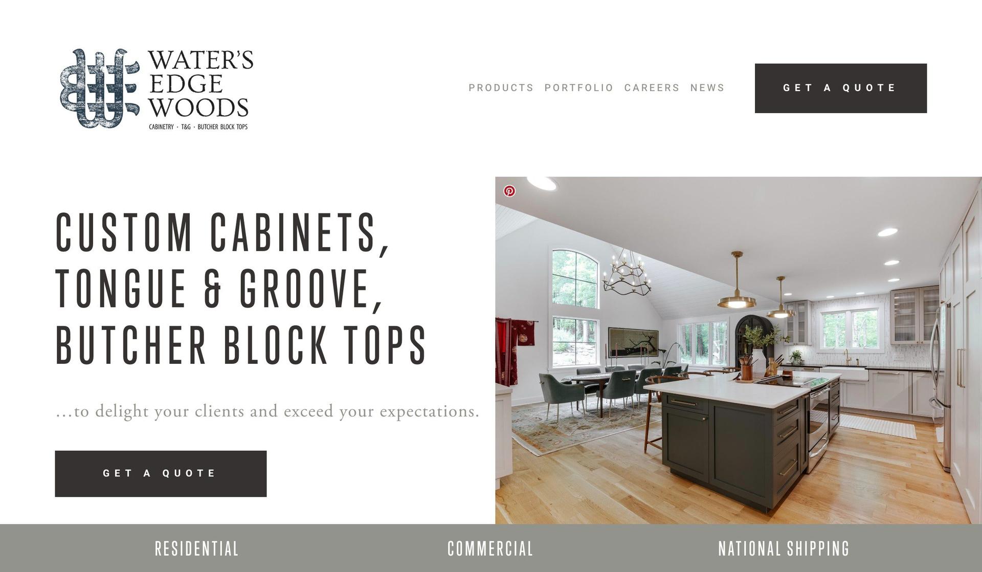 Waters Edge Woods-furniture website design