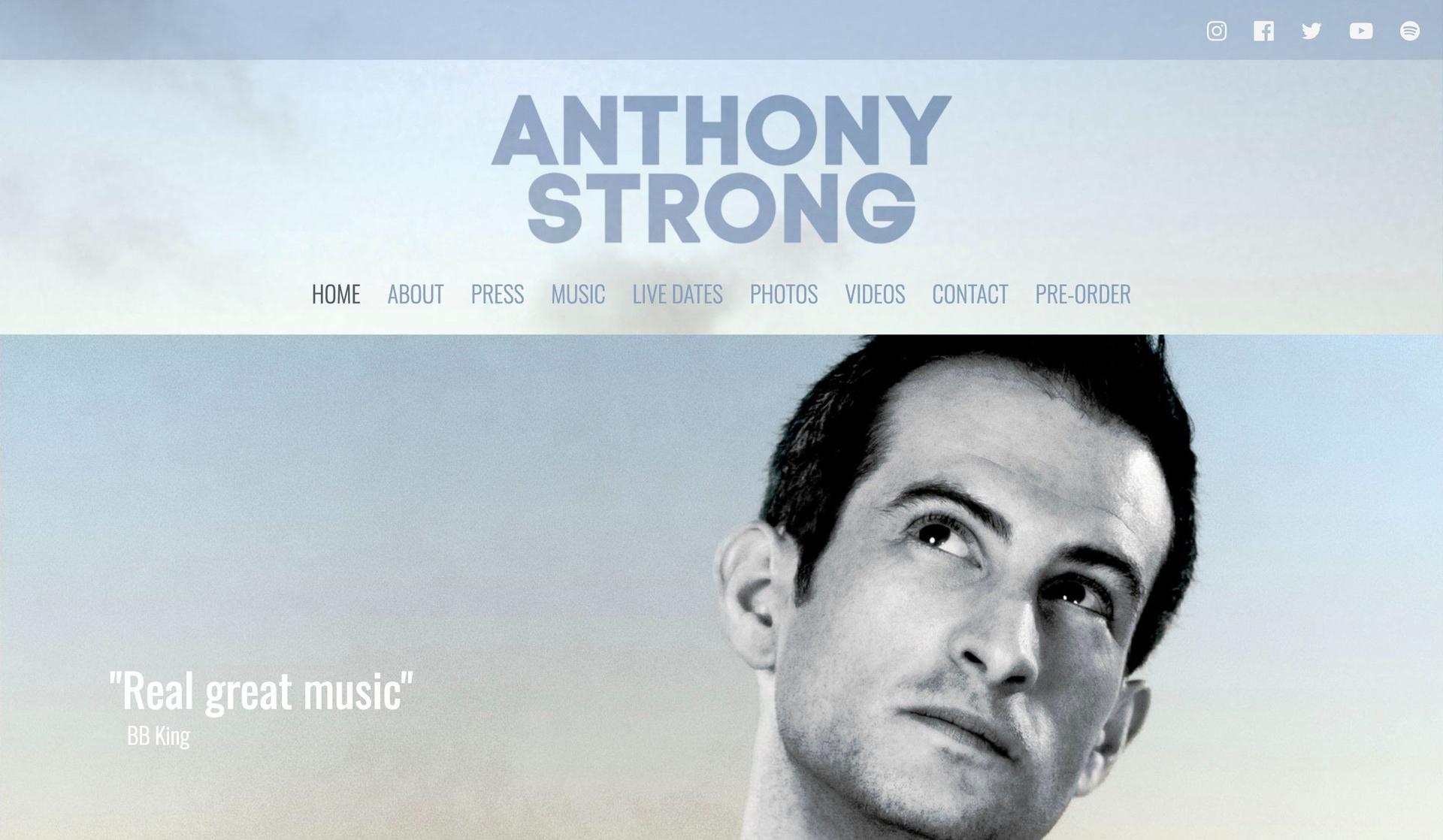 Anthony Strong-singer websites
