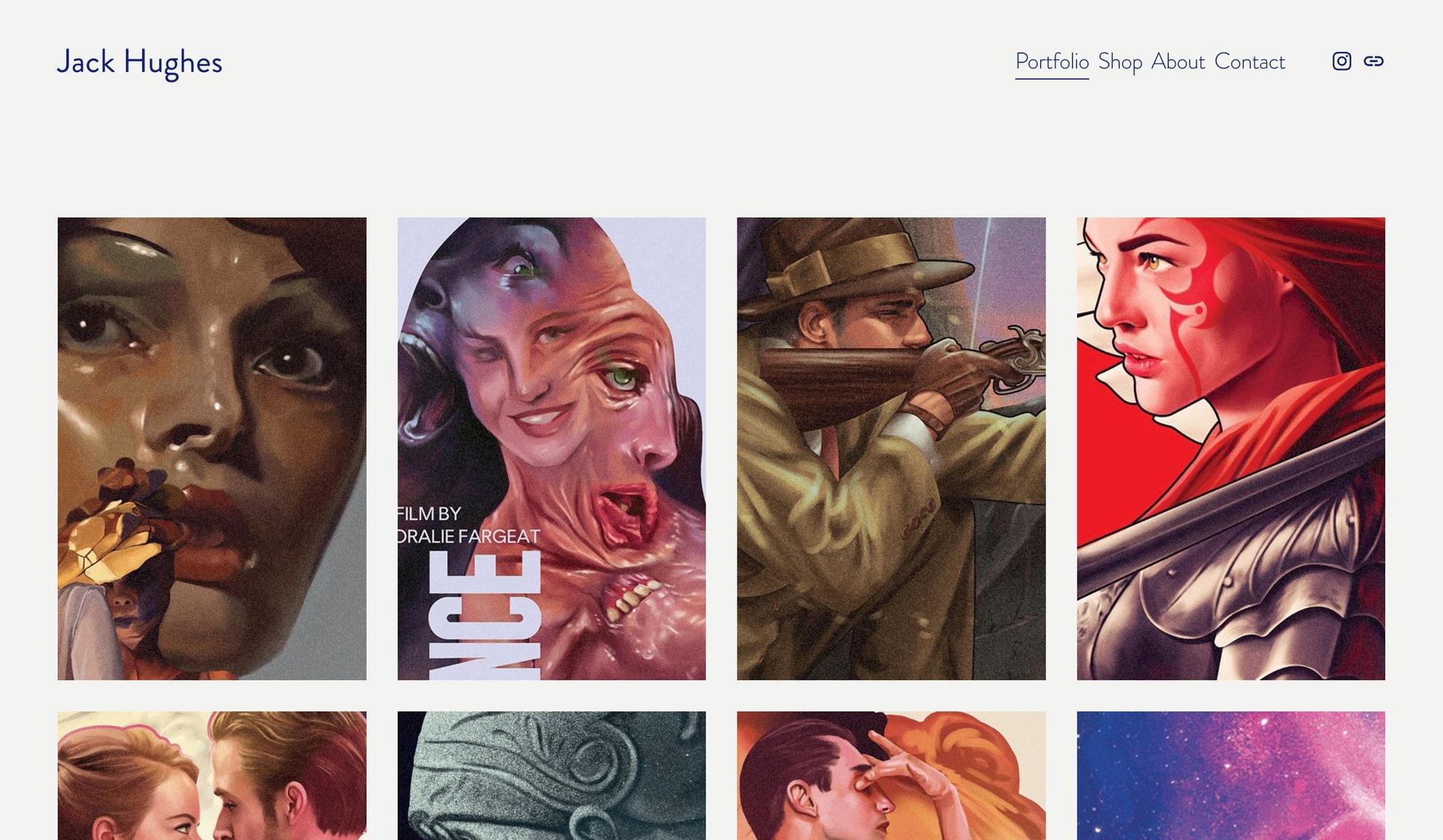 Jack Hughes-squarespace artist websites