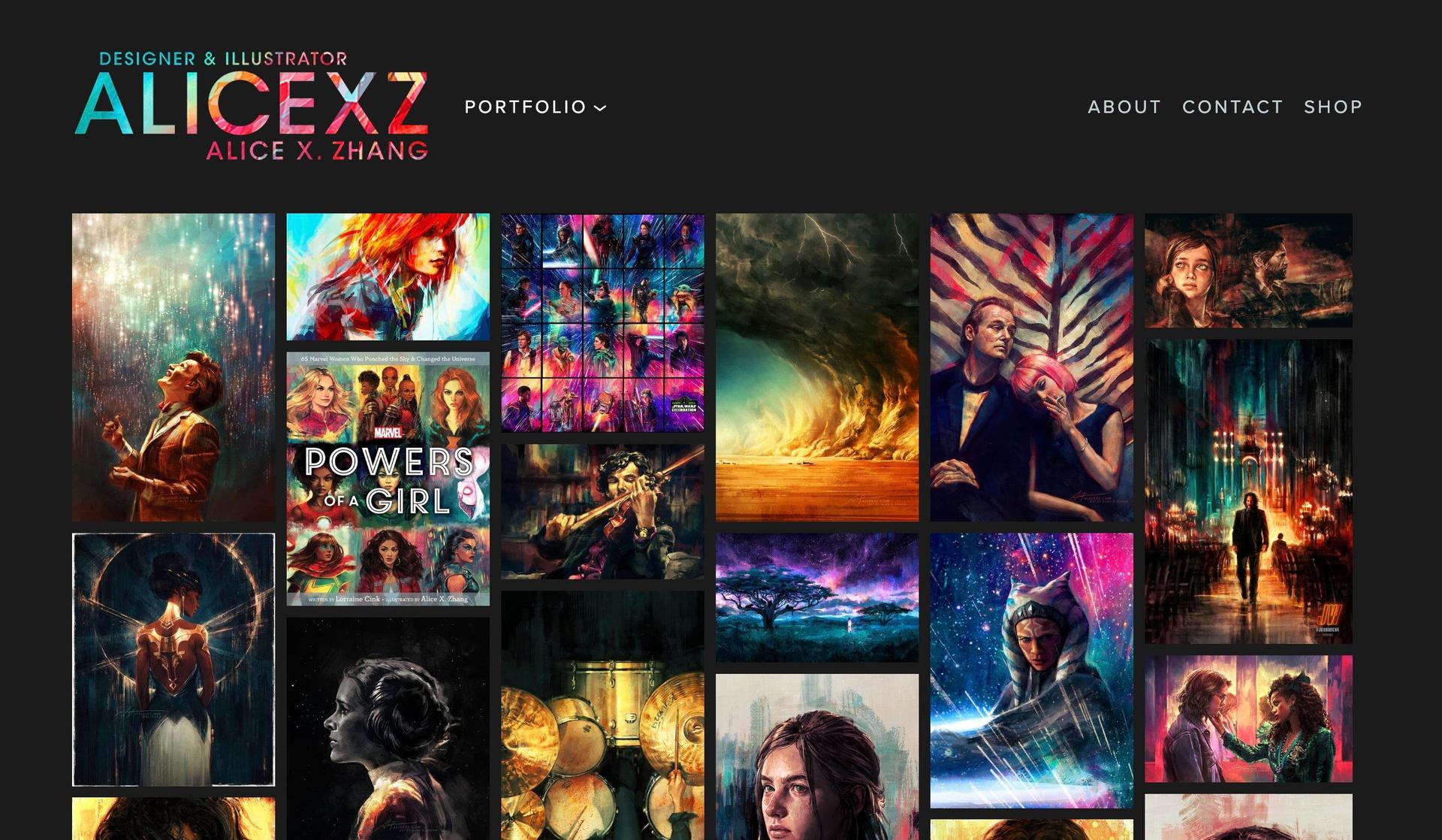 Alice X. Zhang-squarespace artist websites