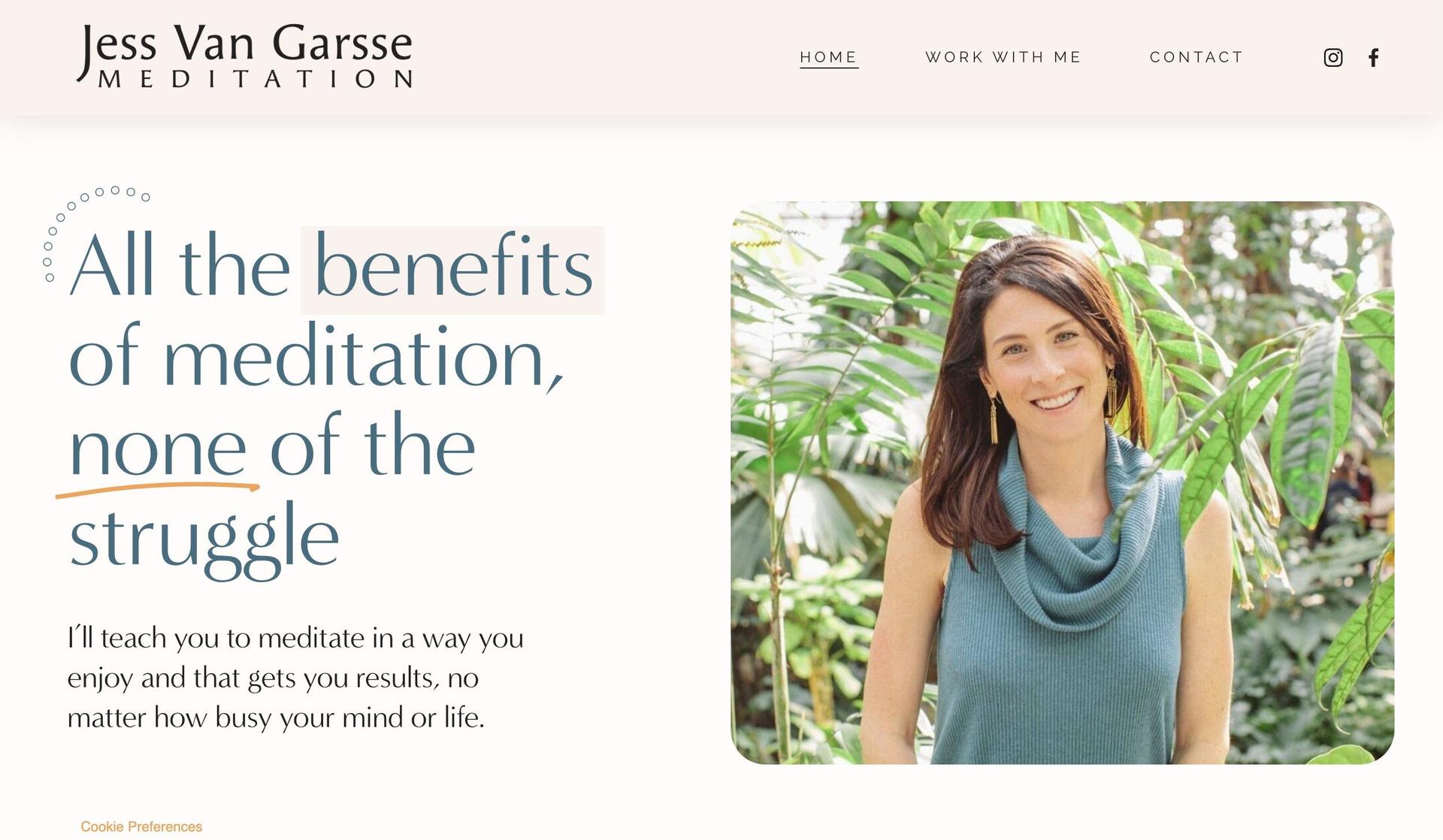 Jess V Meditation-squarespace coaching websites