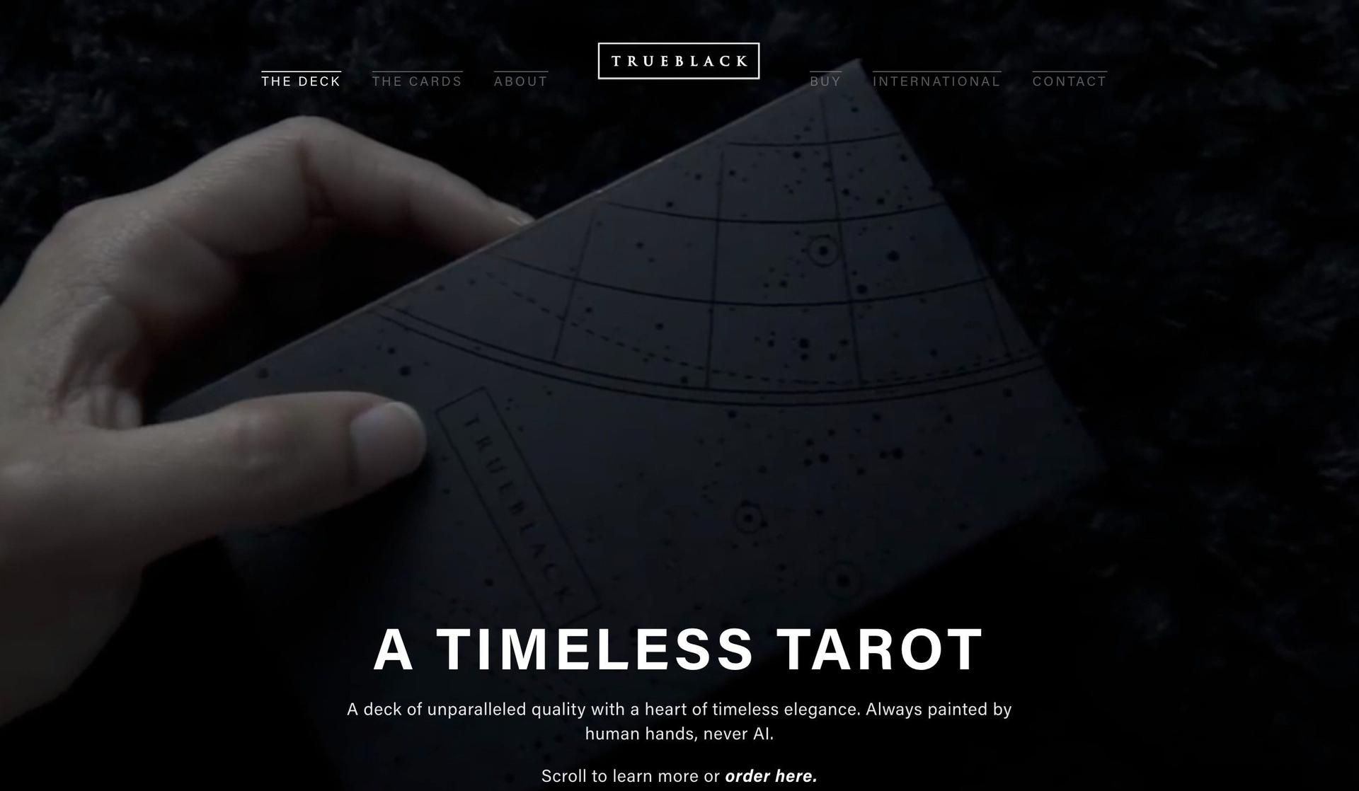 True Black Tarot-squarespace ecommerce examples