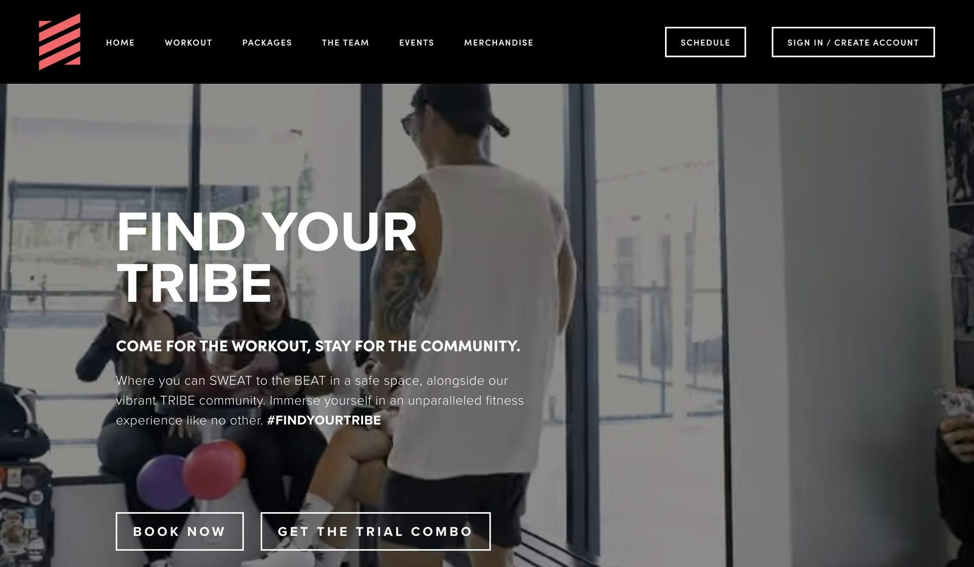 Find Your Tribe-squarespace fitness website examples