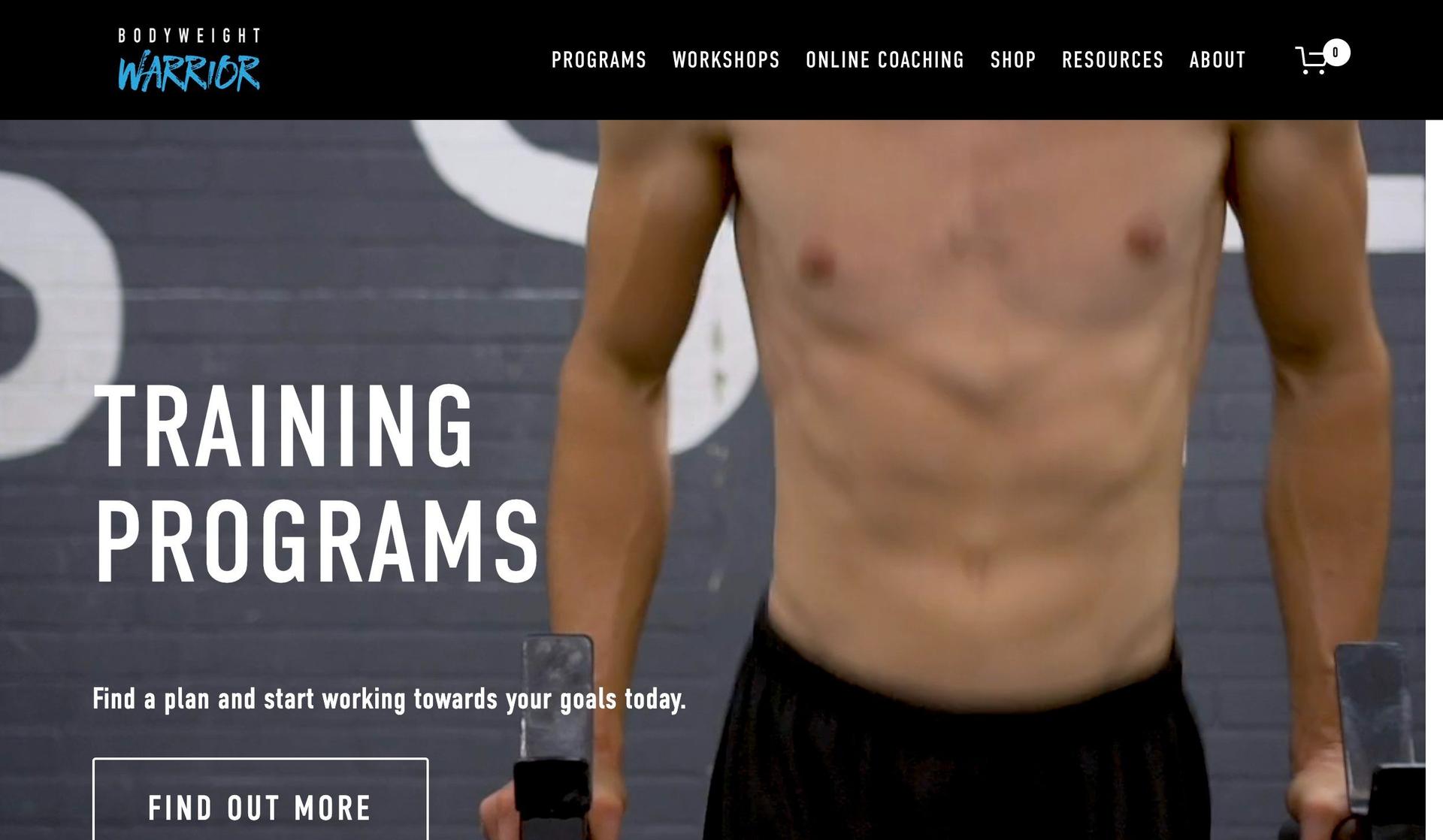 Bodyweight Warrior-squarespace fitness website examples