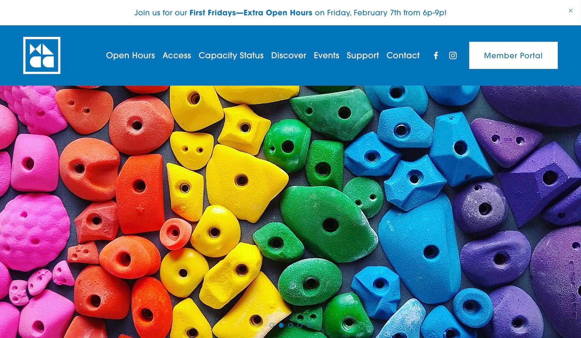 MN Climbing Coop-squarespace fitness website examples
