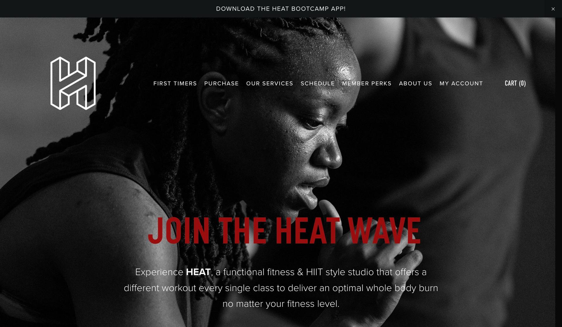 Heat Bootcamp-squarespace fitness website examples