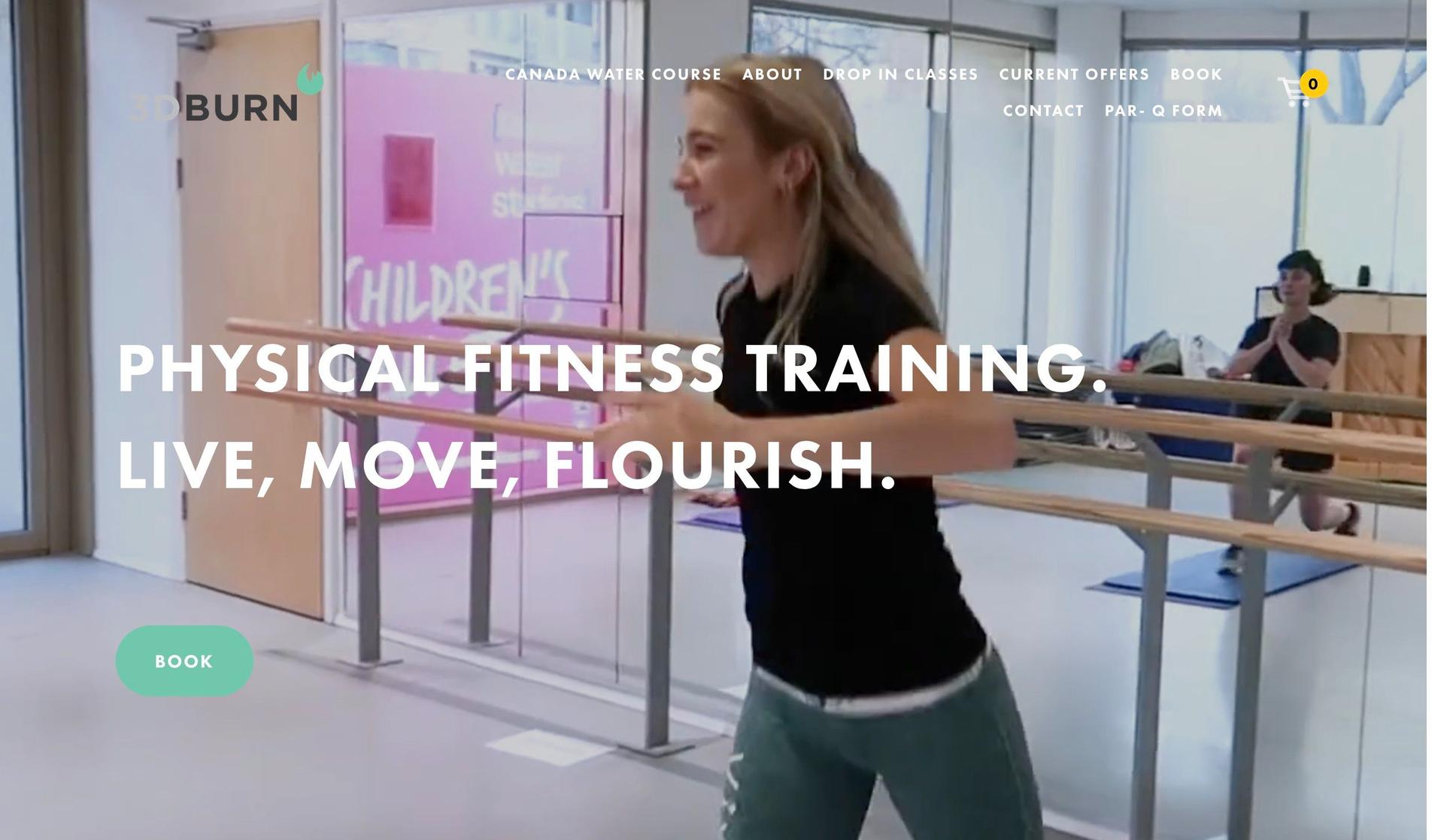 3D Burn-squarespace fitness website examples