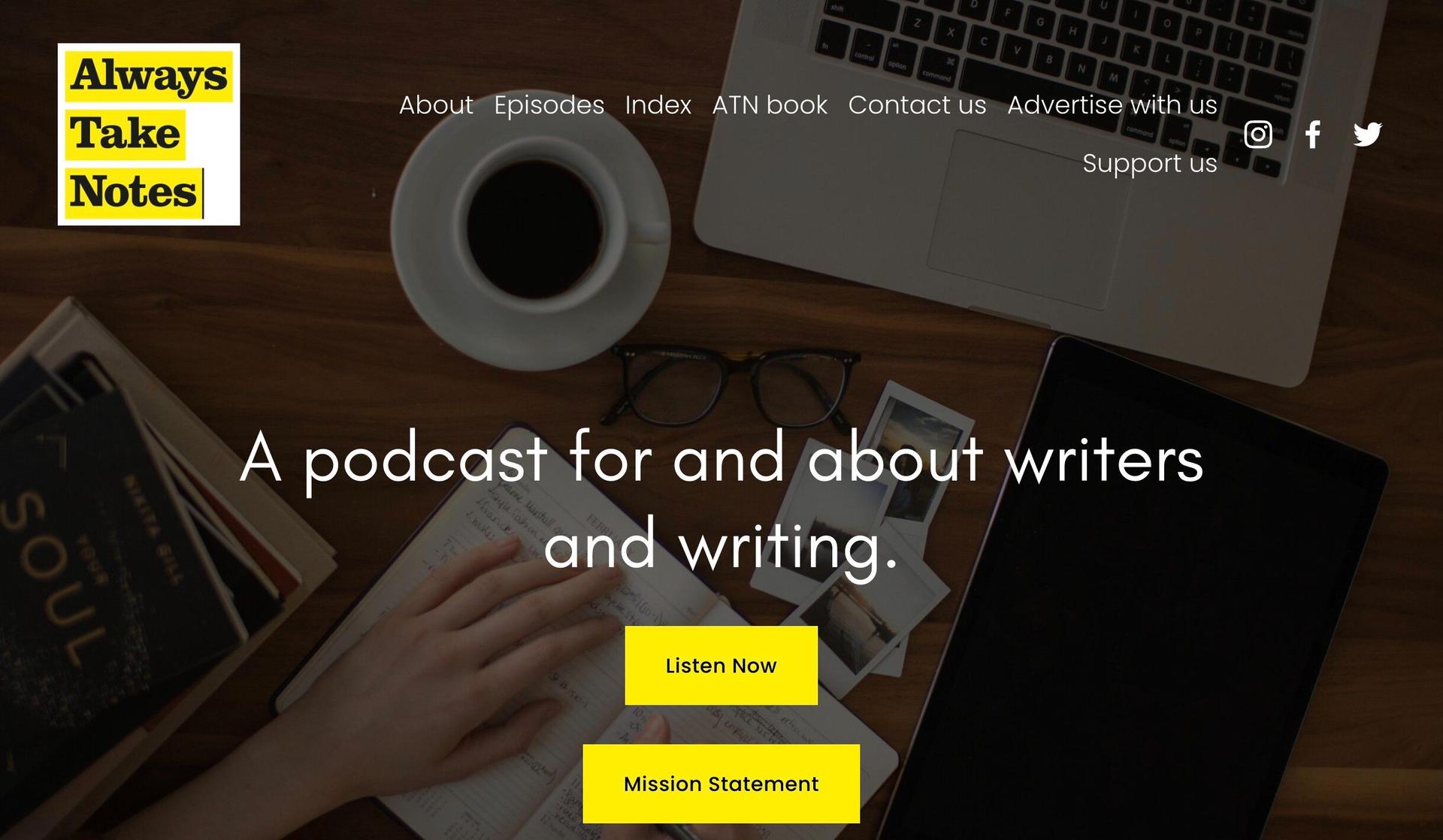 Always Take Notes-squarespace podcast websites