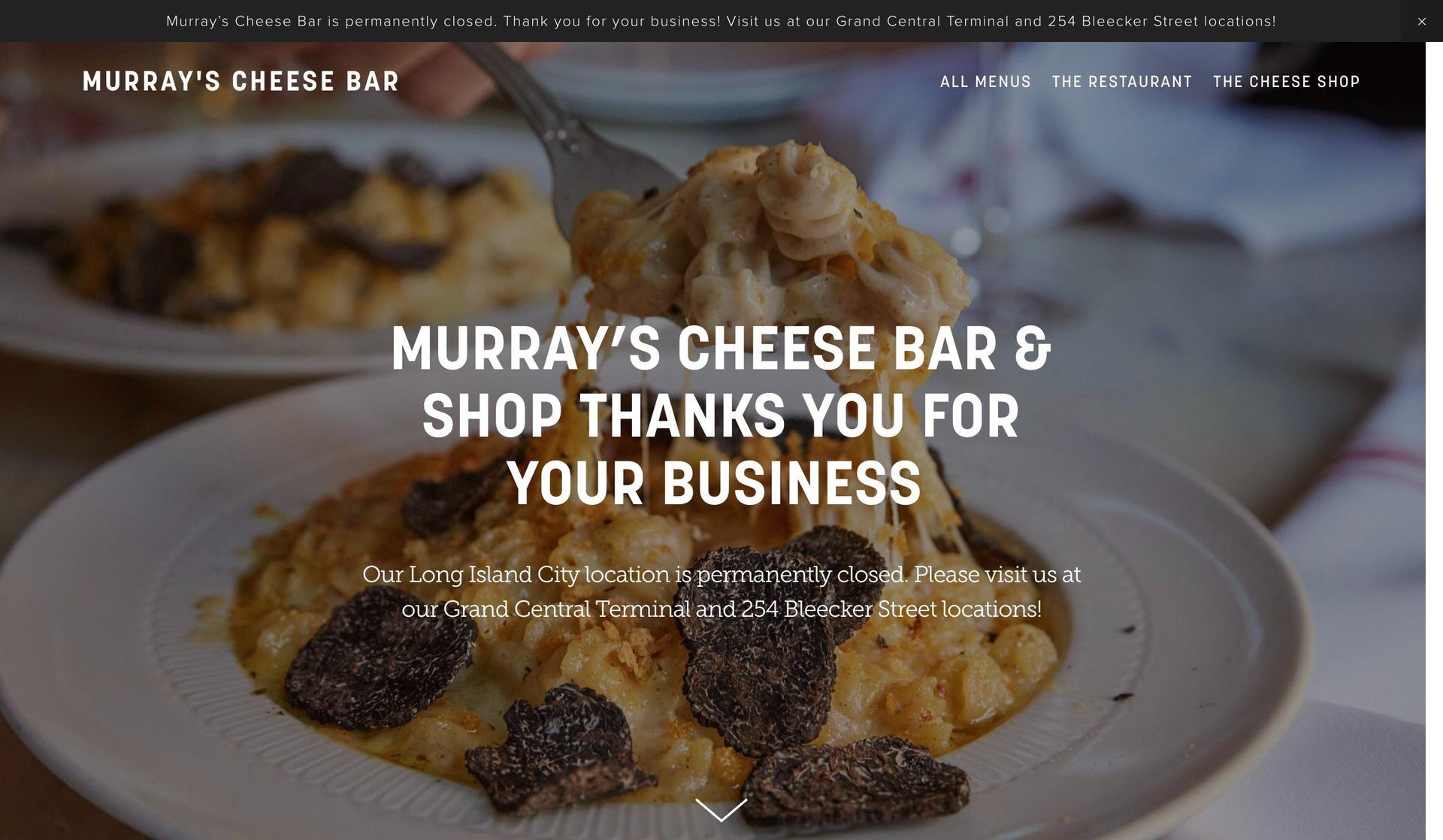 Murray's Cheese Bar-squarespace restaurant websites