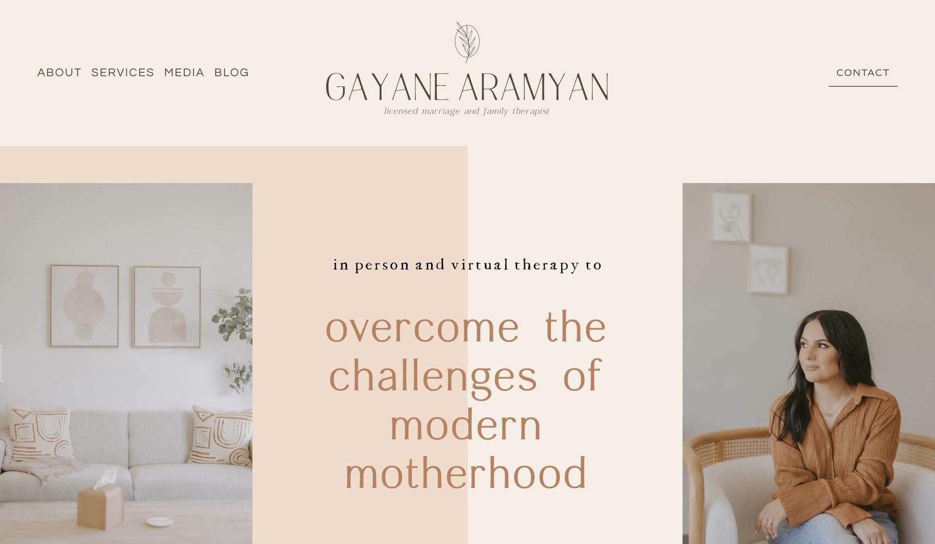Therapy with Gayane-squarespace therapist website examples