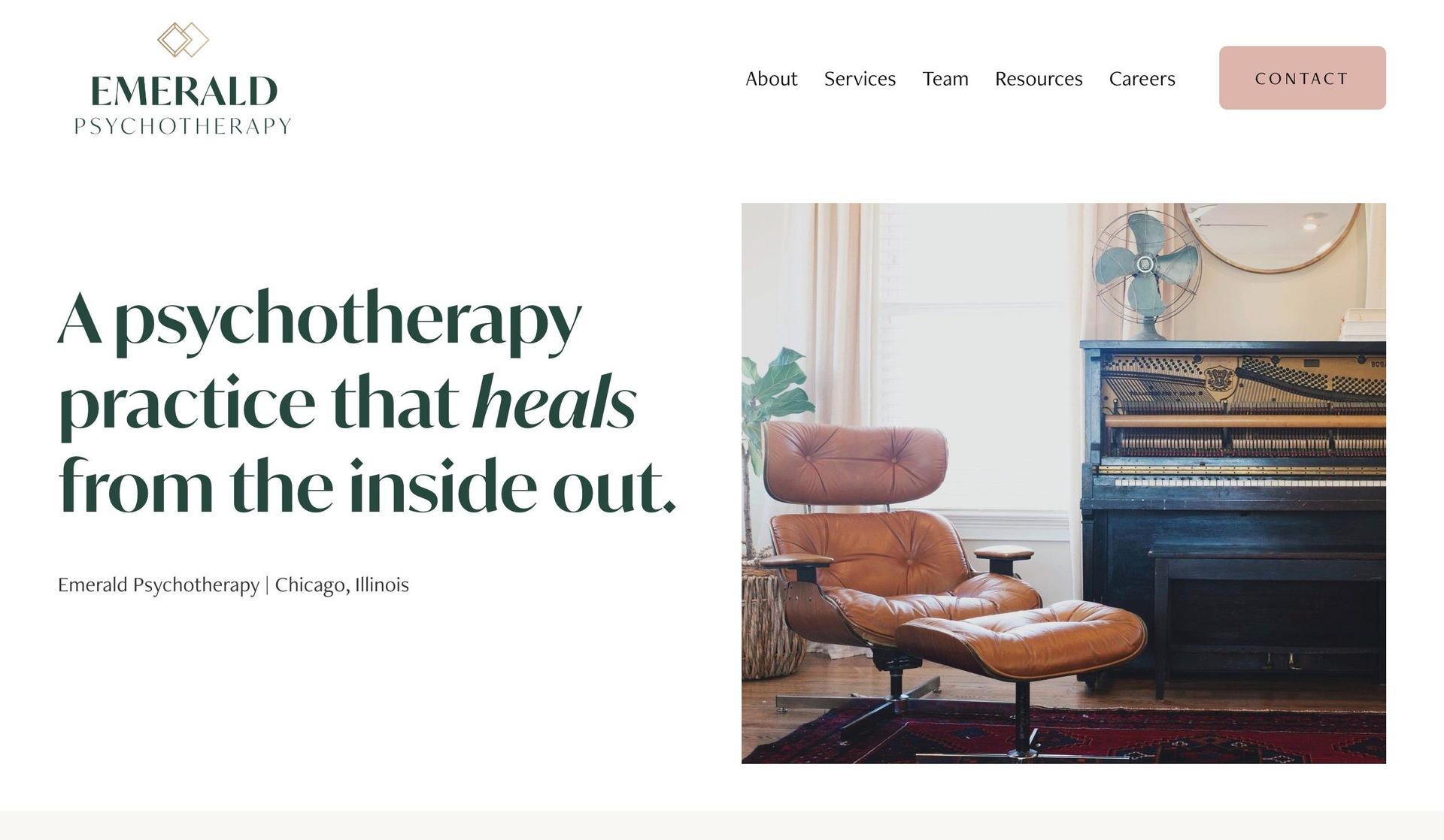 Emerald Psychotherapy-squarespace therapist website examples