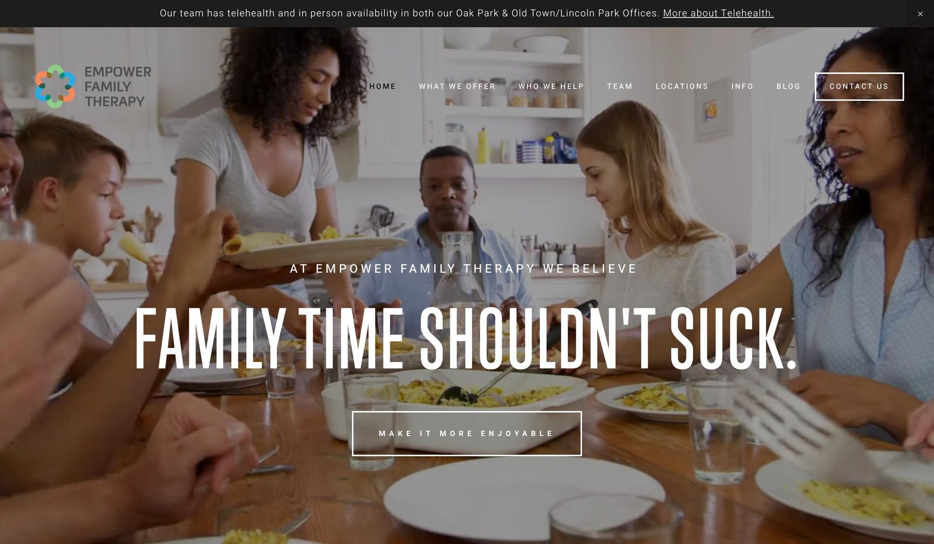 Empower Family Therapy-squarespace therapist website examples