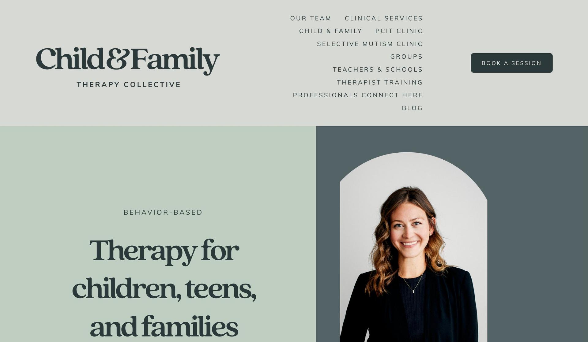 Child Family Therapy Collective-squarespace therapist website examples