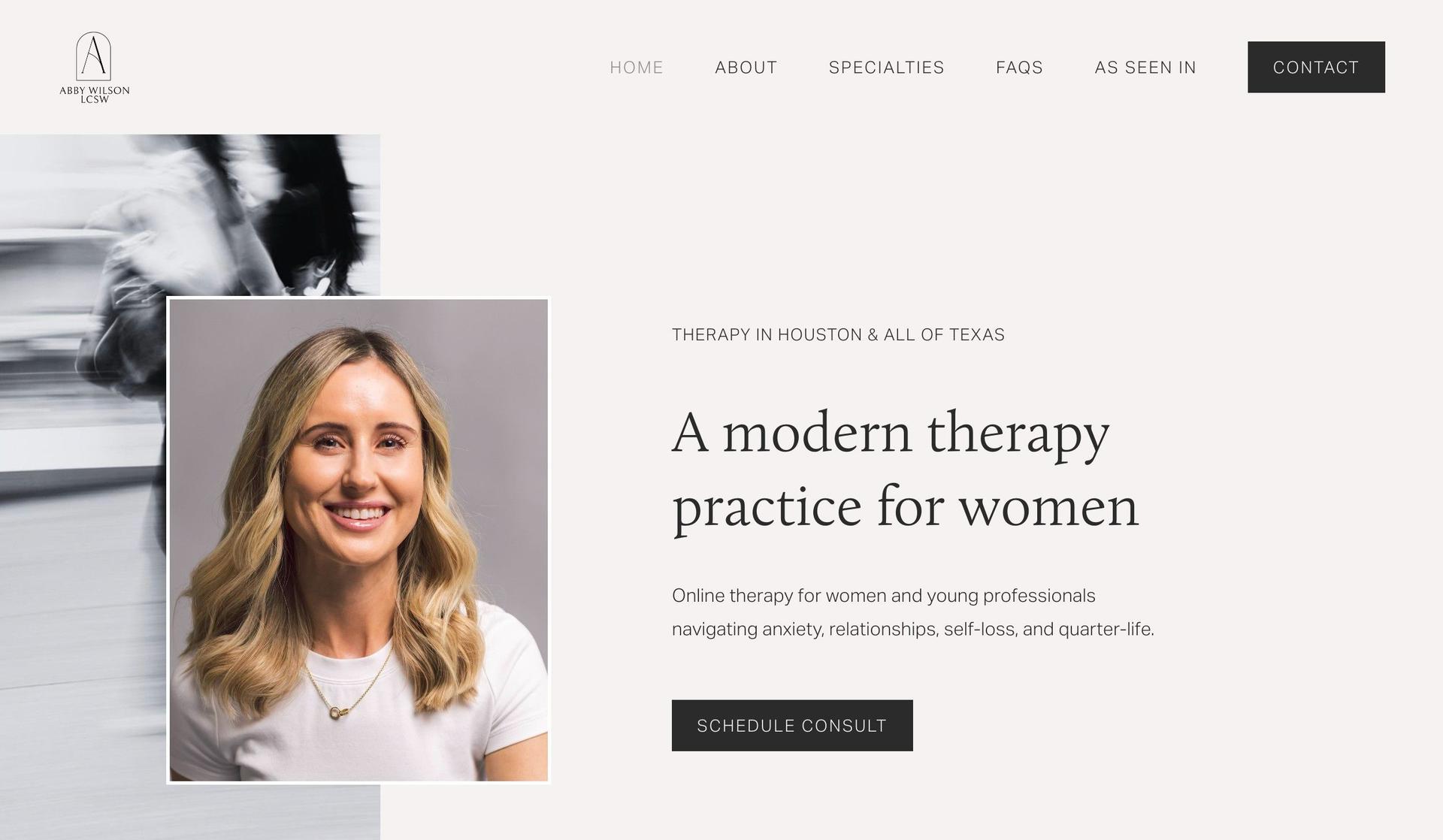 Abby Wilson Therapy-squarespace therapist website examples