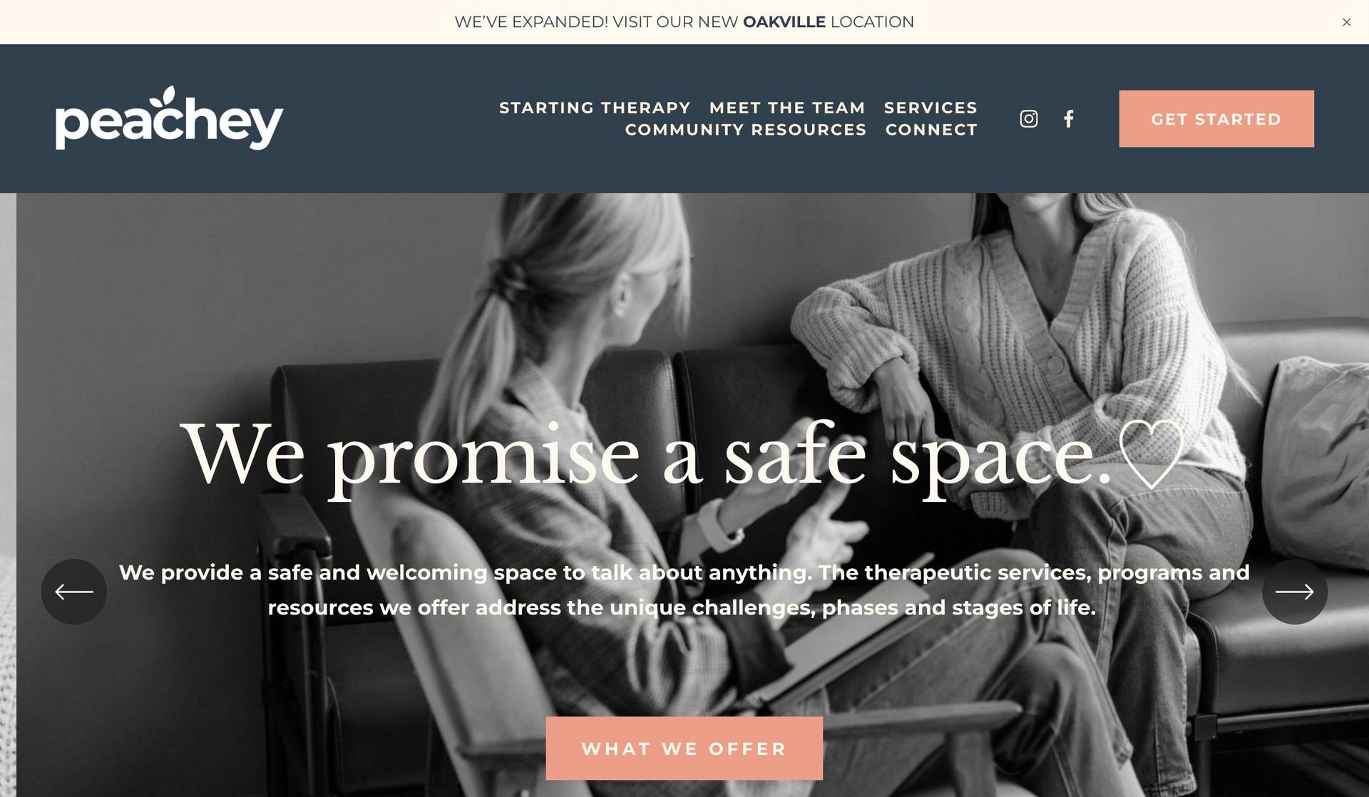 Peachey Counselling-squarespace therapist website examples
