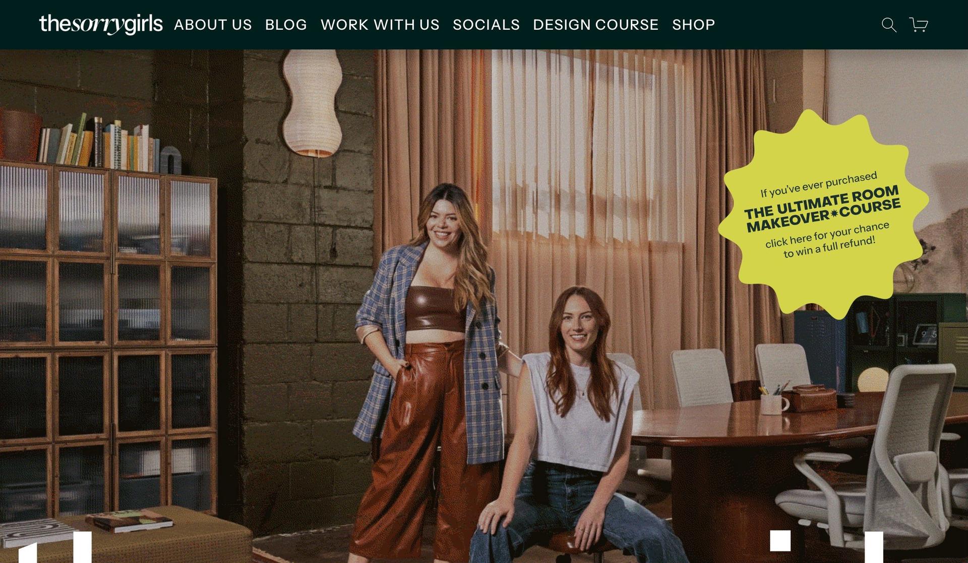 The Sorry Girls-homepage design examples