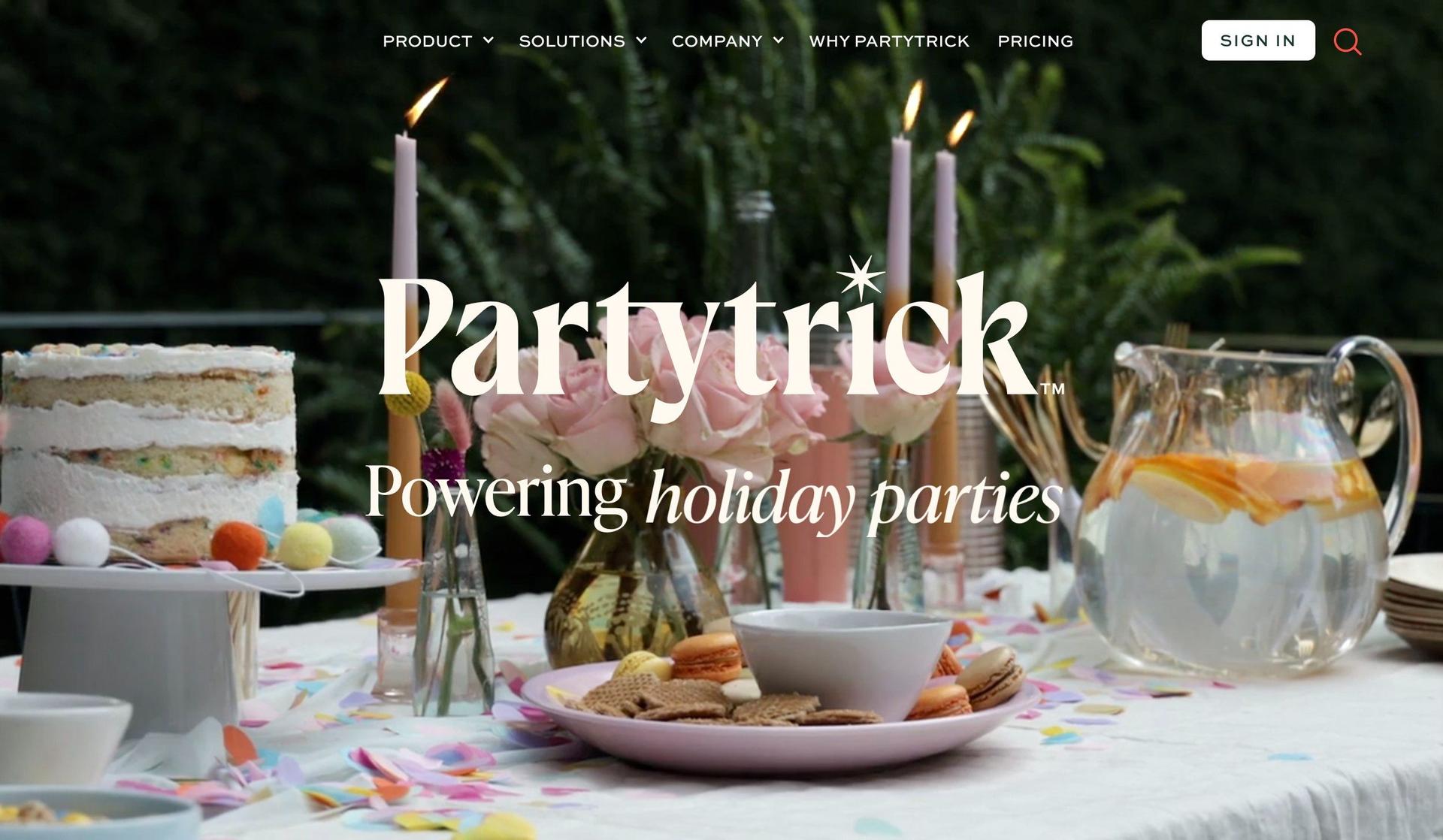 Party Trick-startup websites