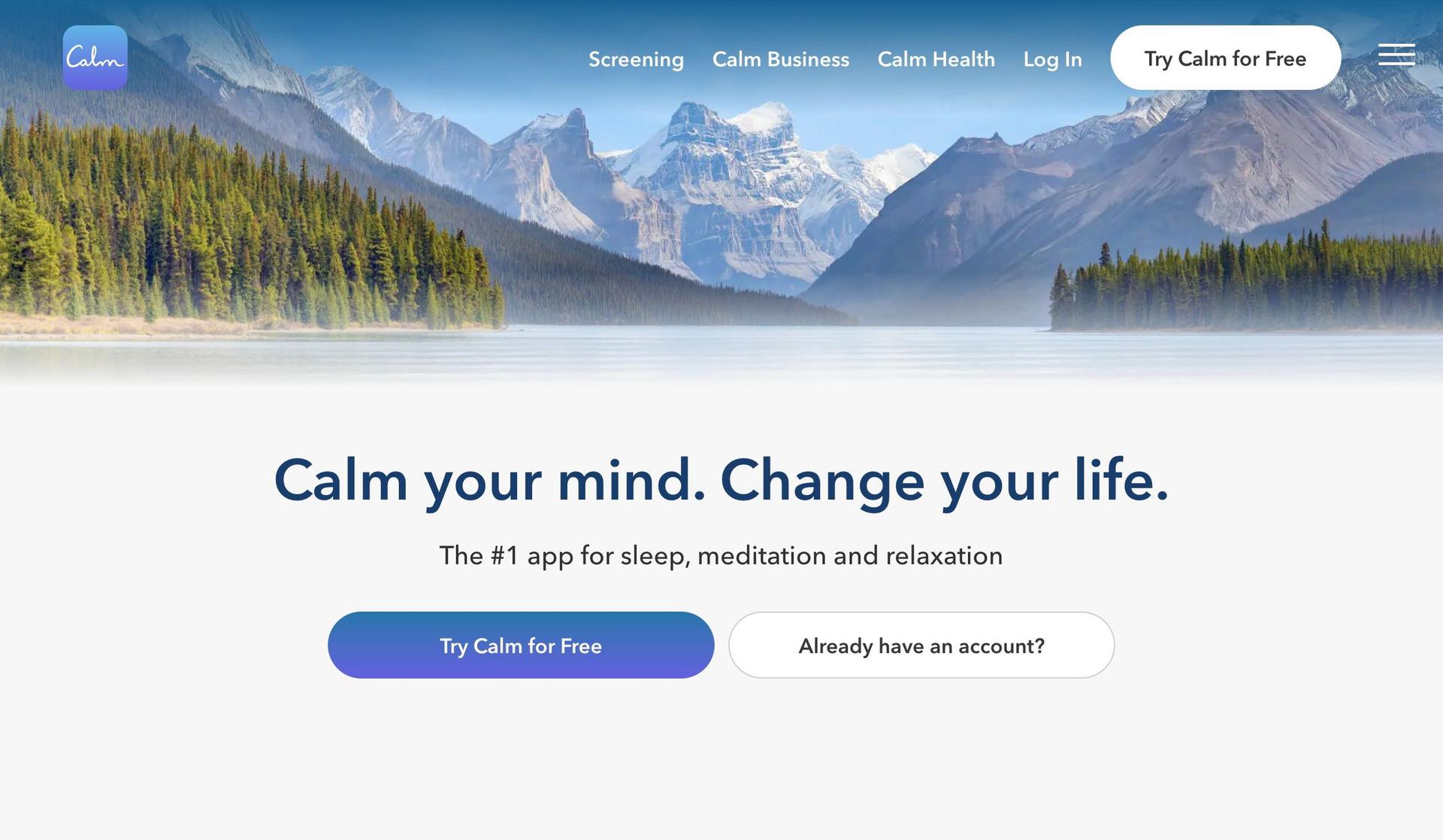 Calm-wellness website examples
