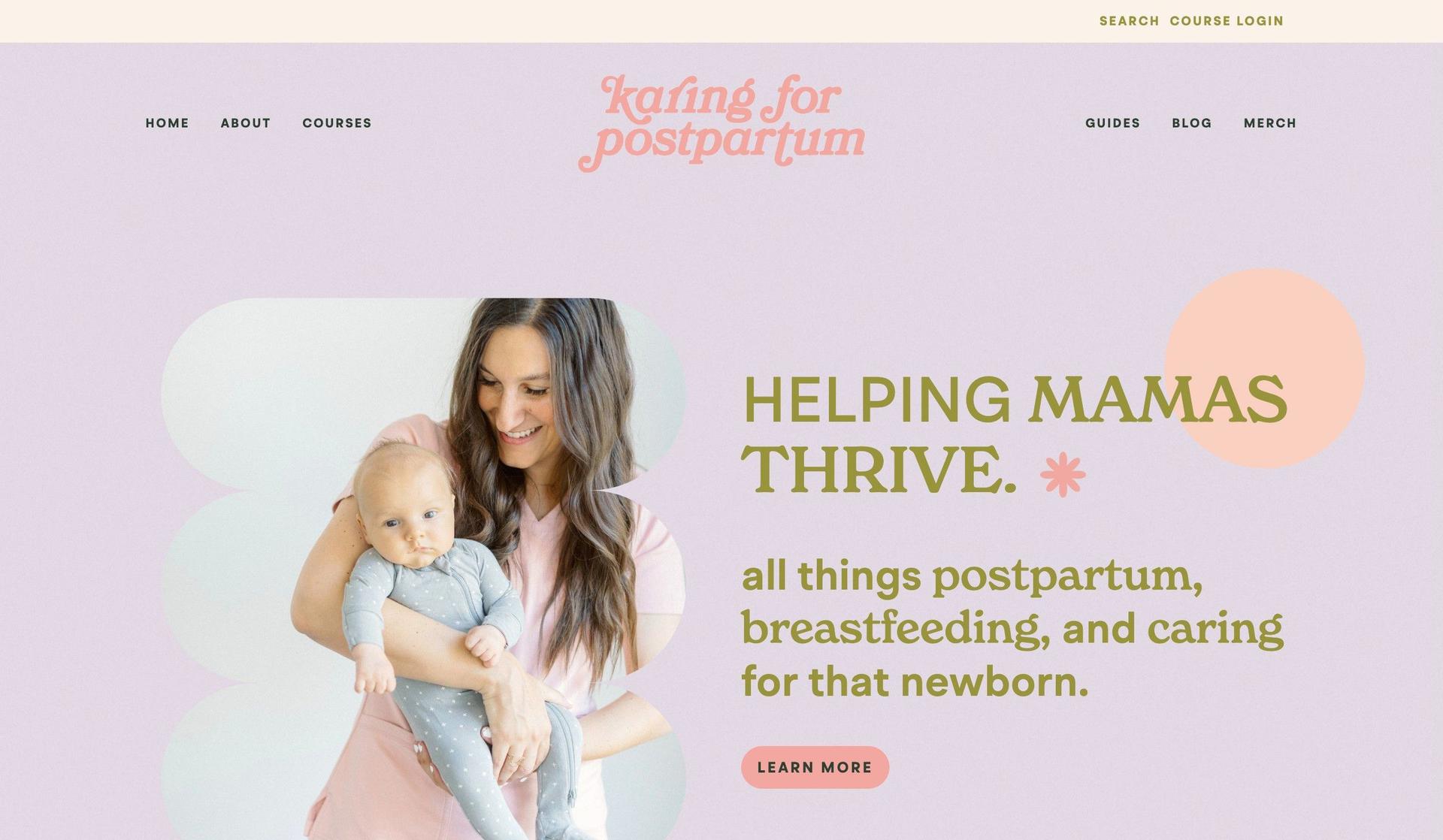 Karing for Postpartum-teacher website examples