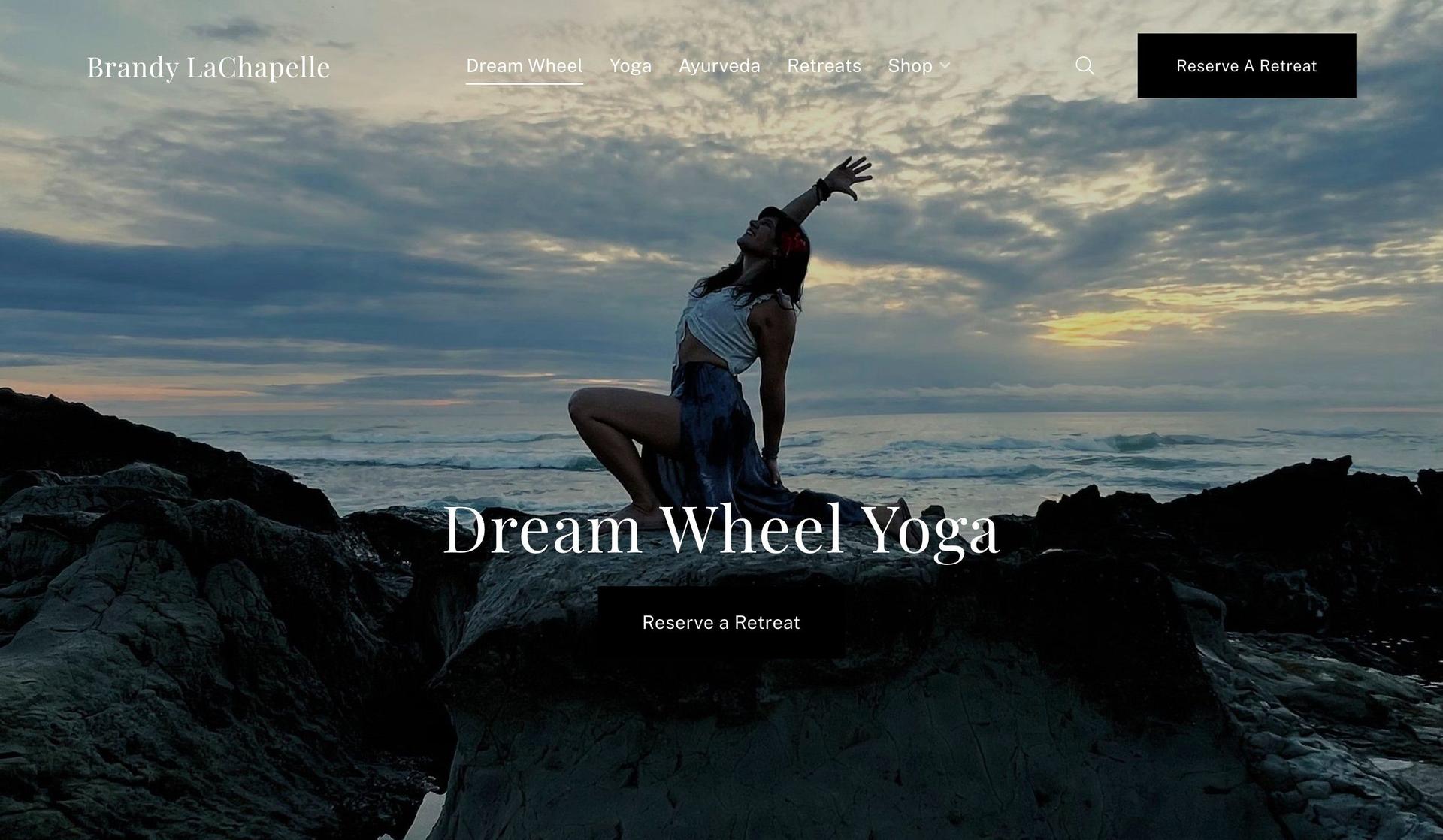 Dream Wheel Yoga-teacher website examples