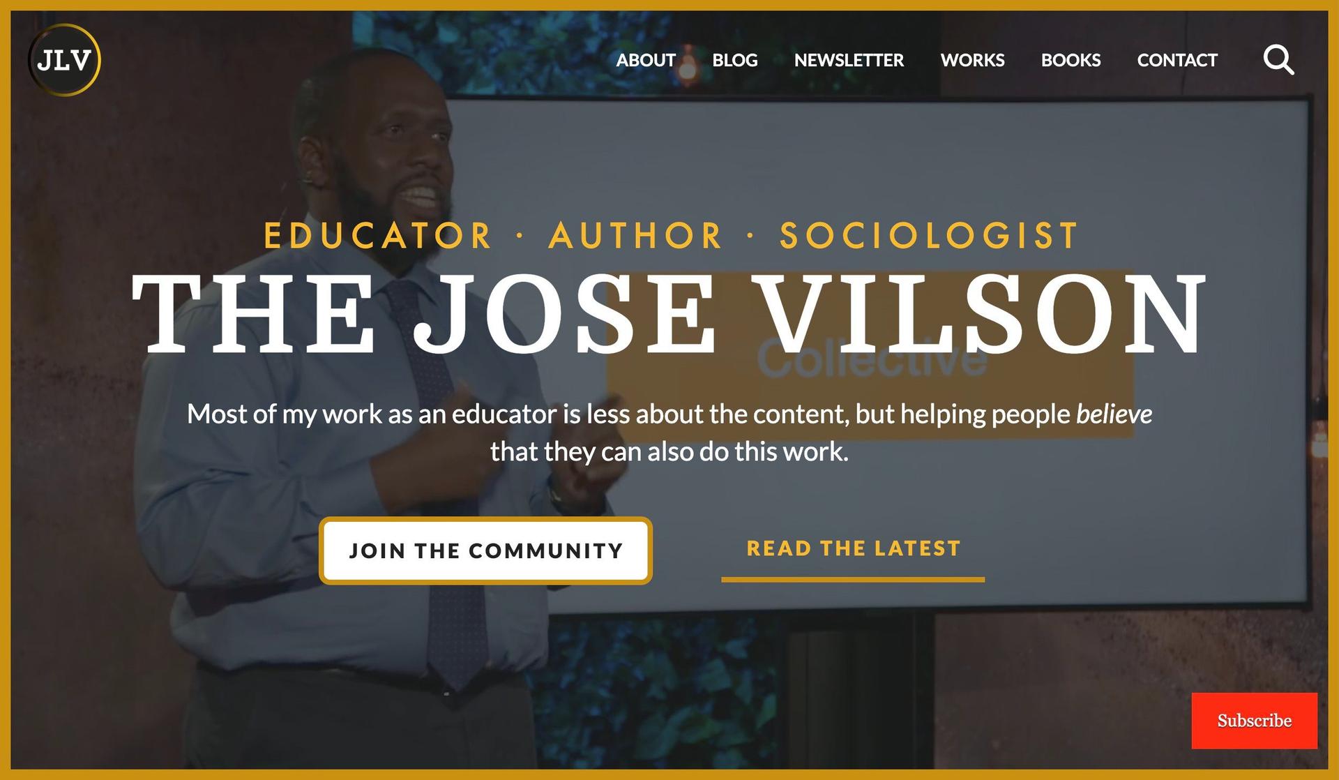 The Jose Vilson-teacher website examples