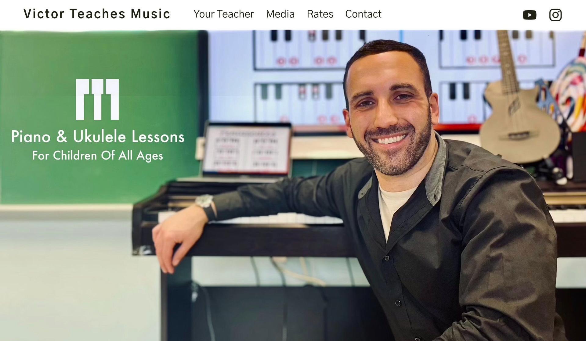 Victor Teaches Music-teacher website examples