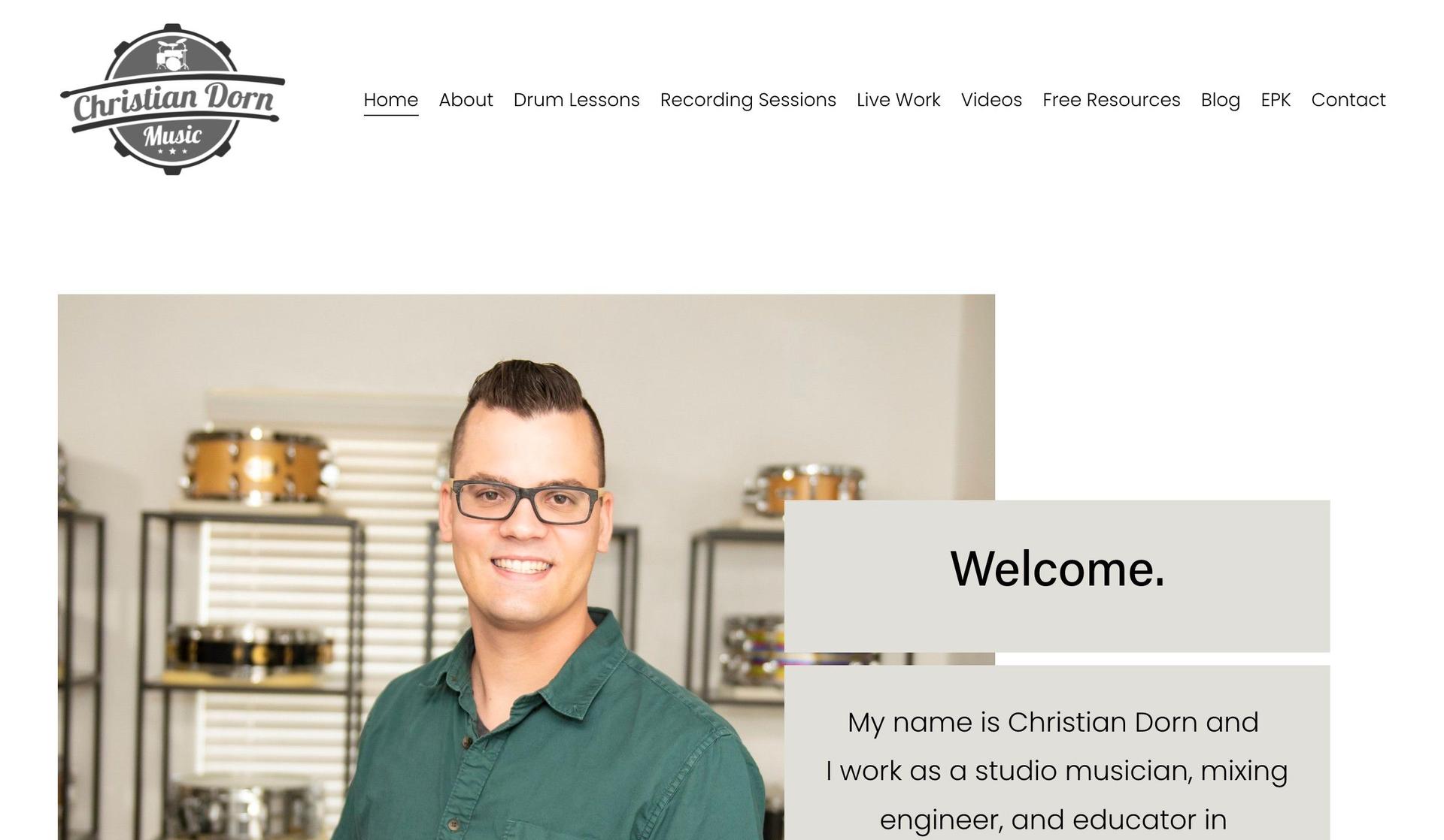 Christian Dorn Music-teacher website examples