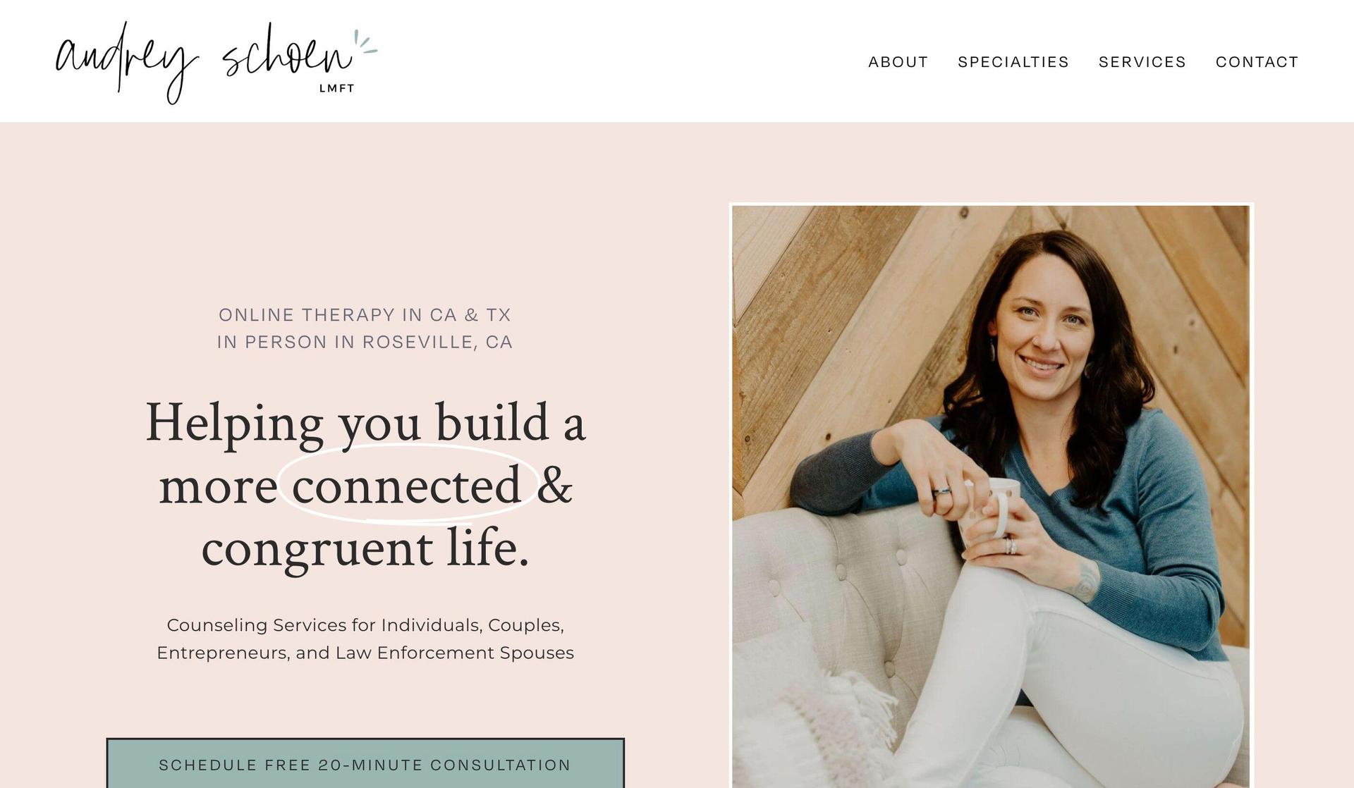 Audrey LMFT-therapist website examples