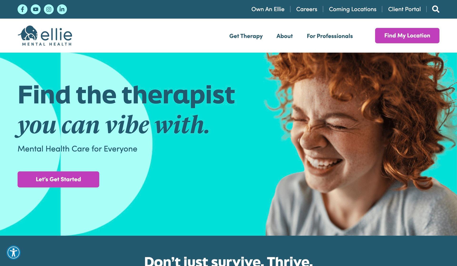Ellie Mental Health-therapist website examples