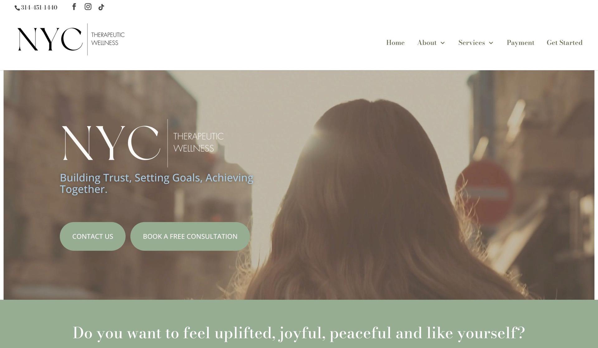 NYC Therapeutic Wellness-therapist website examples