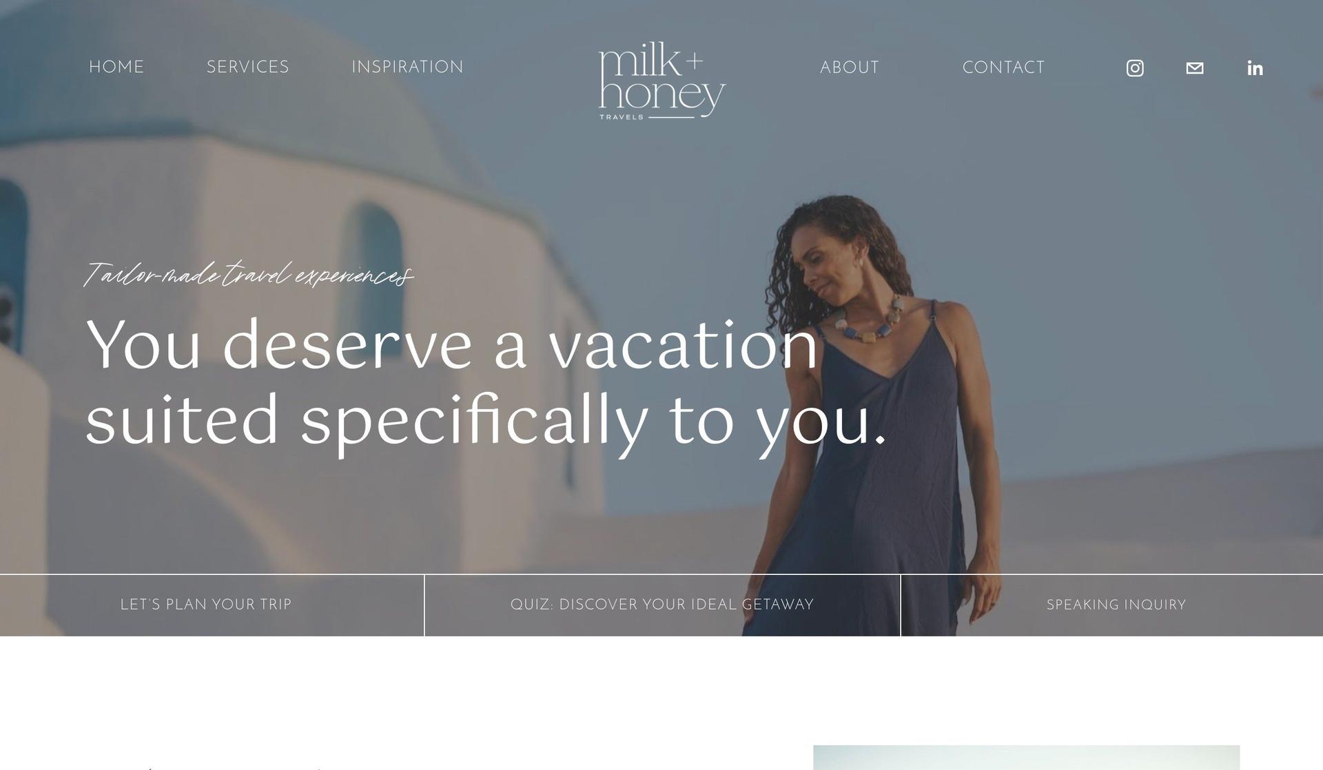 Milk and Honey Travels-travel agency websites