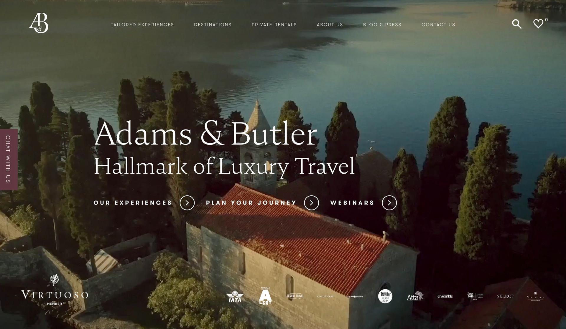 Adams & Butler-travel agency websites